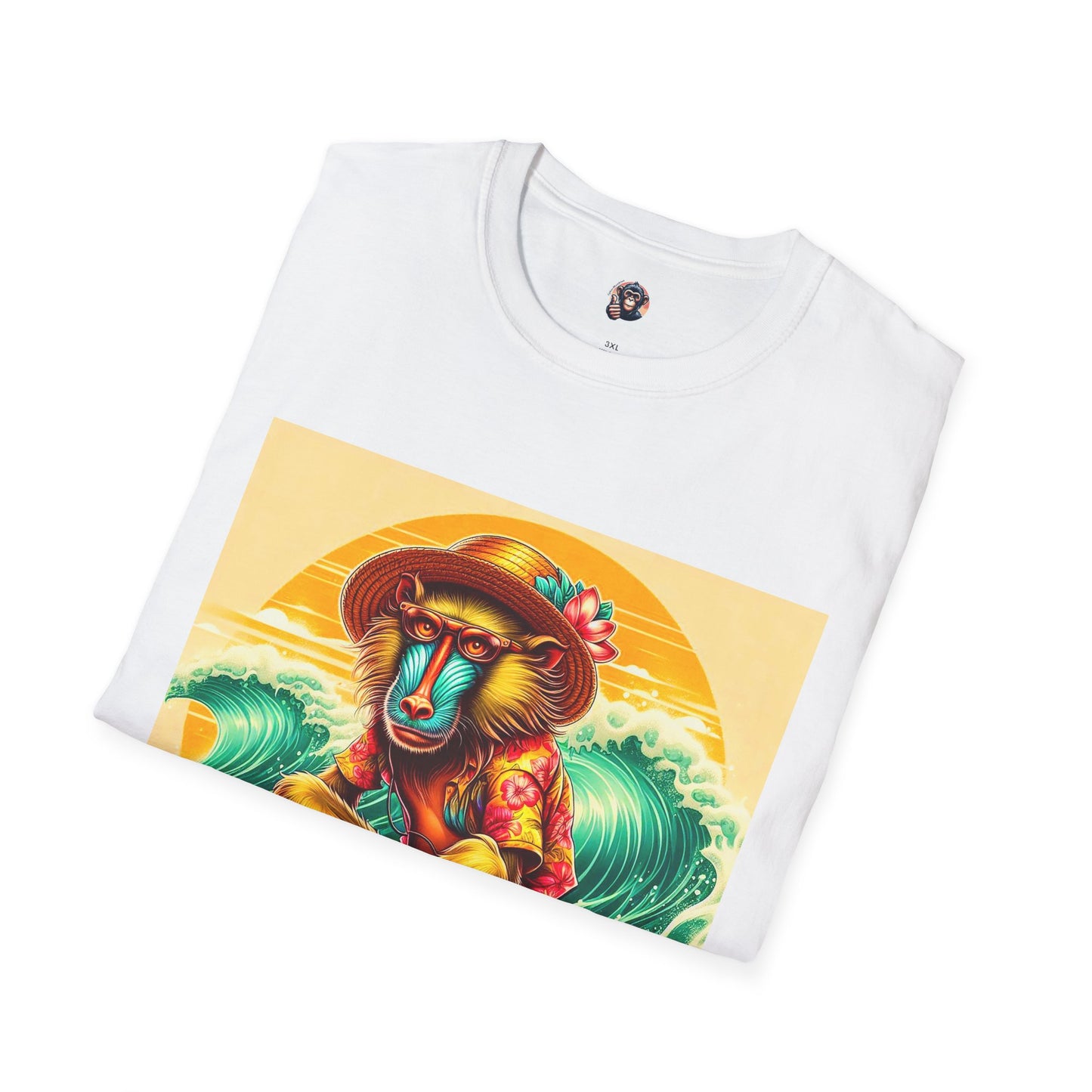 Baboon surfing shirt T-Shirt Printify