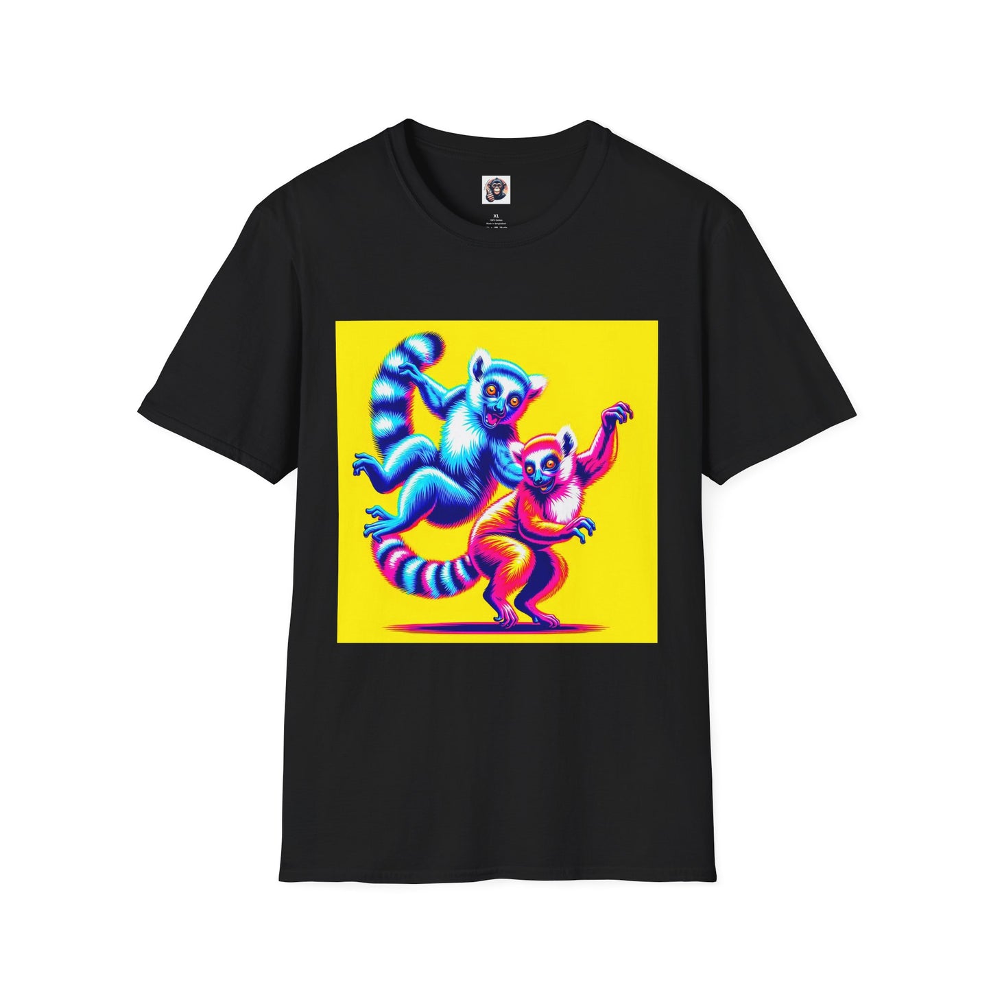 Lemurs happy dancing T-Shirt Printify XS Black