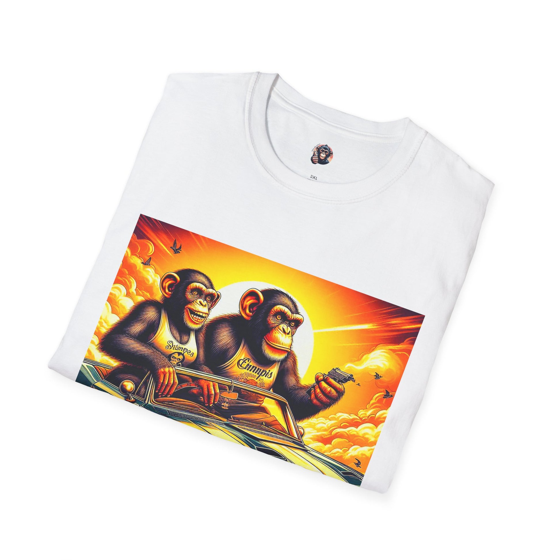 Wacky Chimp car driving T-Shirt Printify