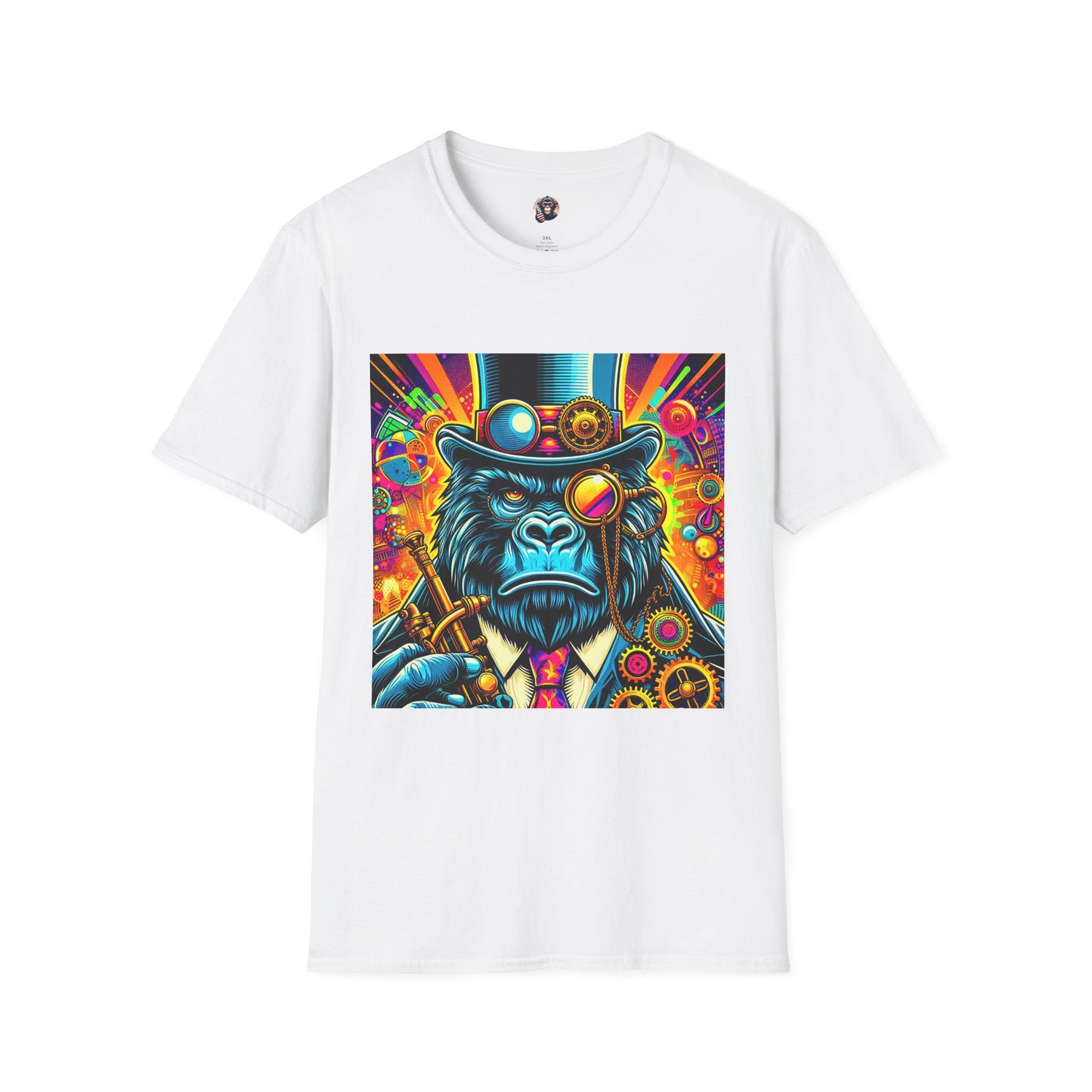 Gorilla steam punk T-Shirt Printify S White