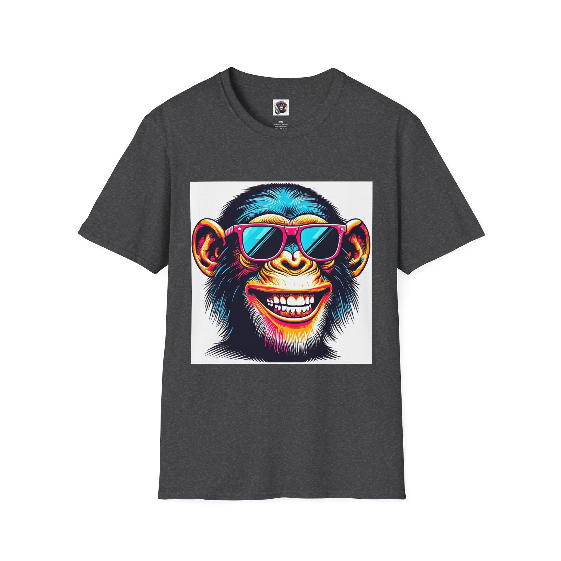 Chimp cool shades T-Shirt Printify XS Dark Heather