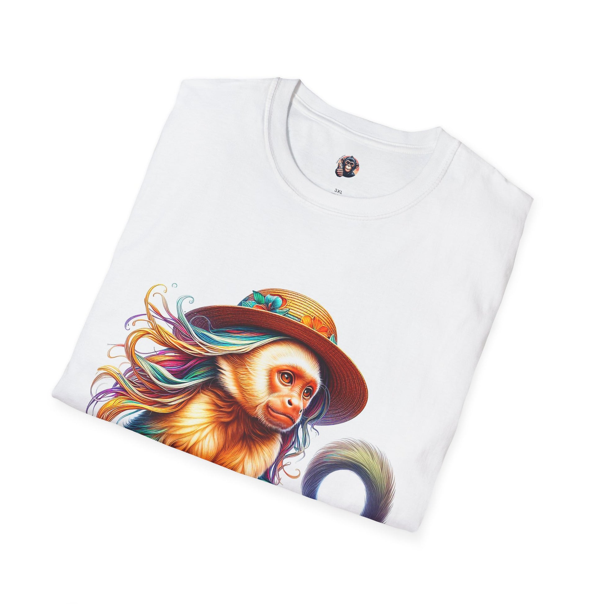 Capuchin Monkey beach surfer T-Shirt Printify