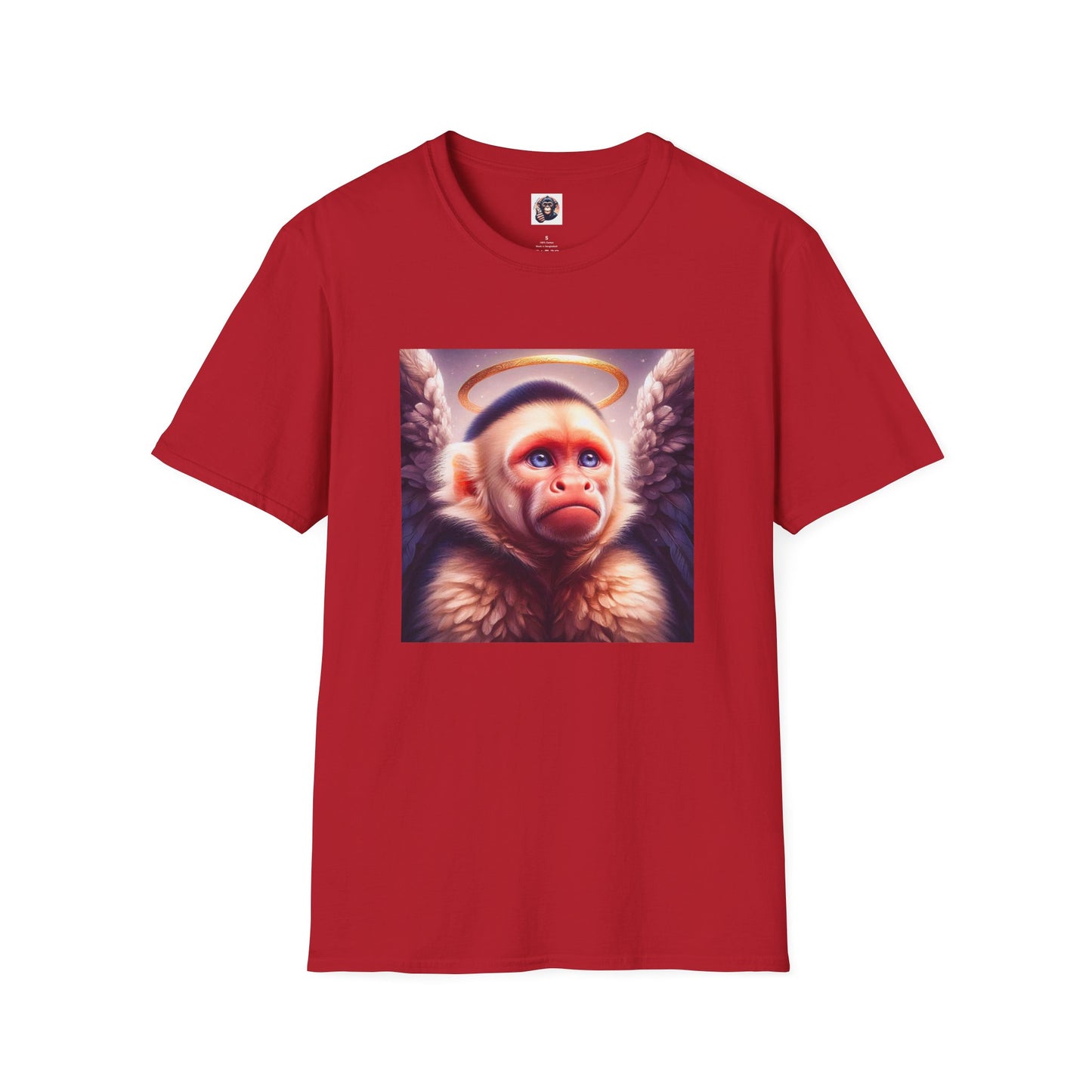 Capuchin Monkey heavenly Angel T-Shirt Printify S Cherry Red