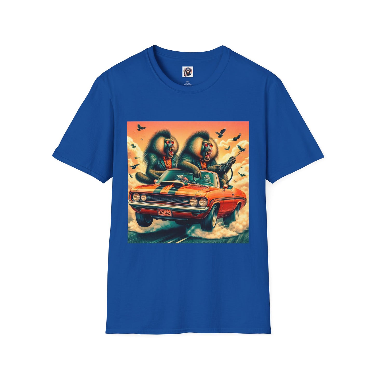 Wacky Baboon tiny car T-Shirt Printify XS Royal