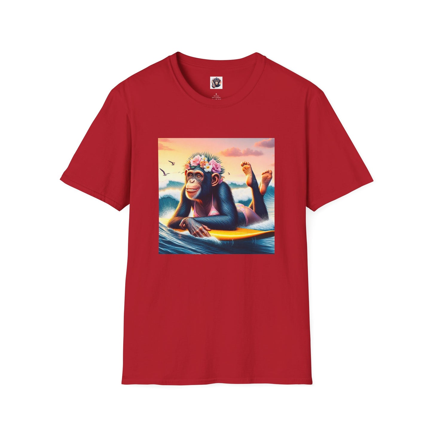 Bonobo surfer queen T-Shirt Printify S Cherry Red