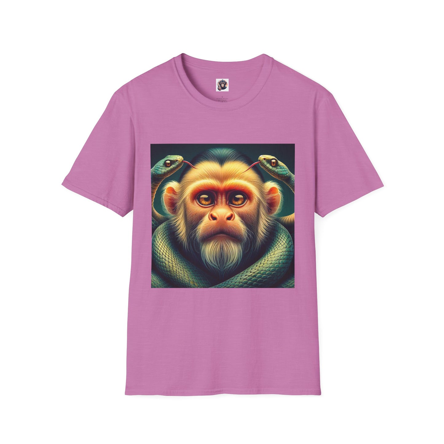 Capuchin Monkey scary snakes shirt T-Shirt Printify S Heather Radiant Orchid