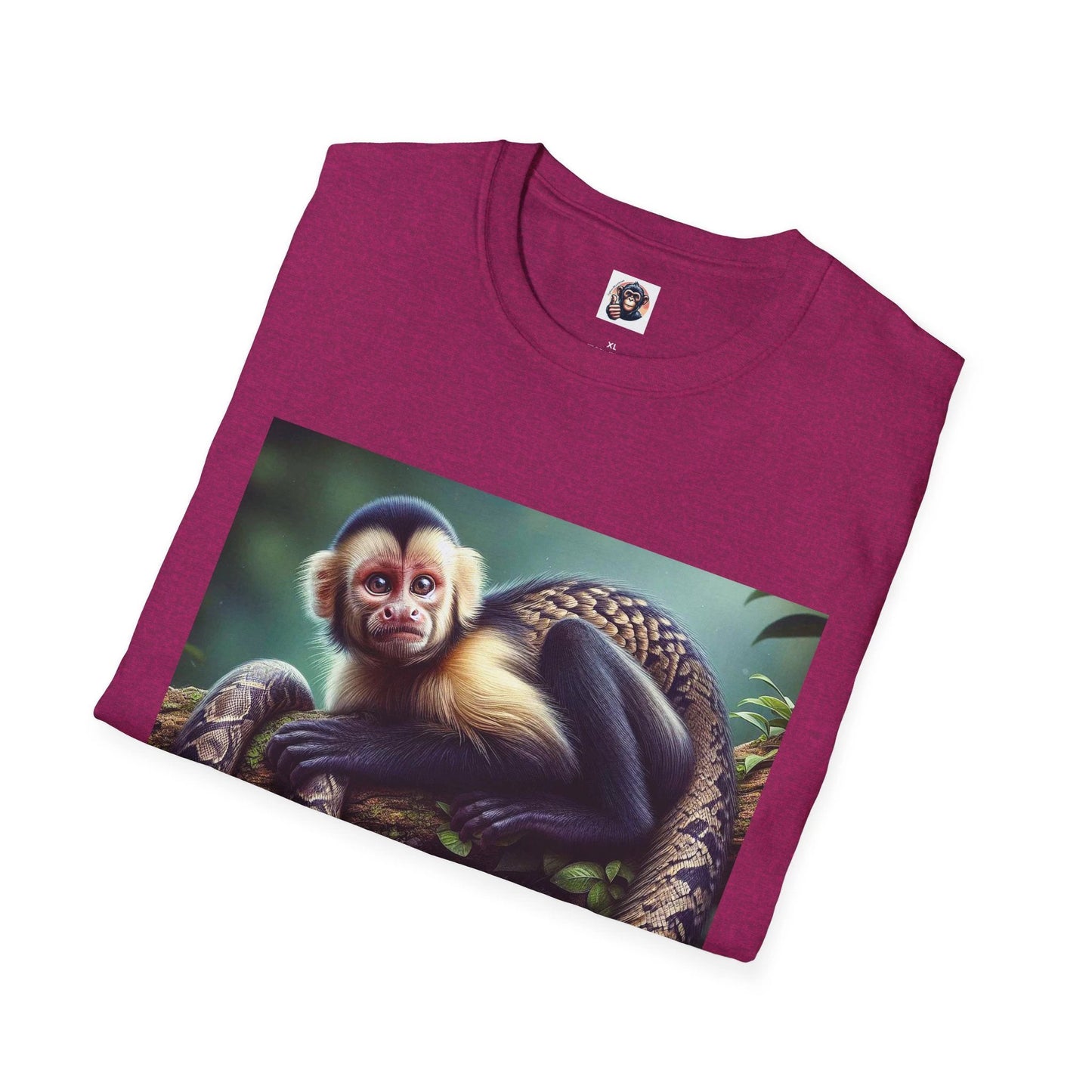 Capuchin Monkey Tree Climber T Shirt for Animal Lovers Cotton Crew Neck DTG Print by Printify