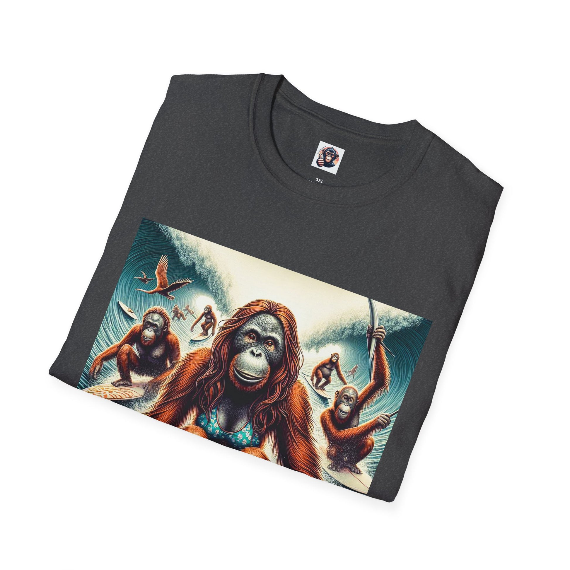 Orangutans surfing queens T-Shirt Printify