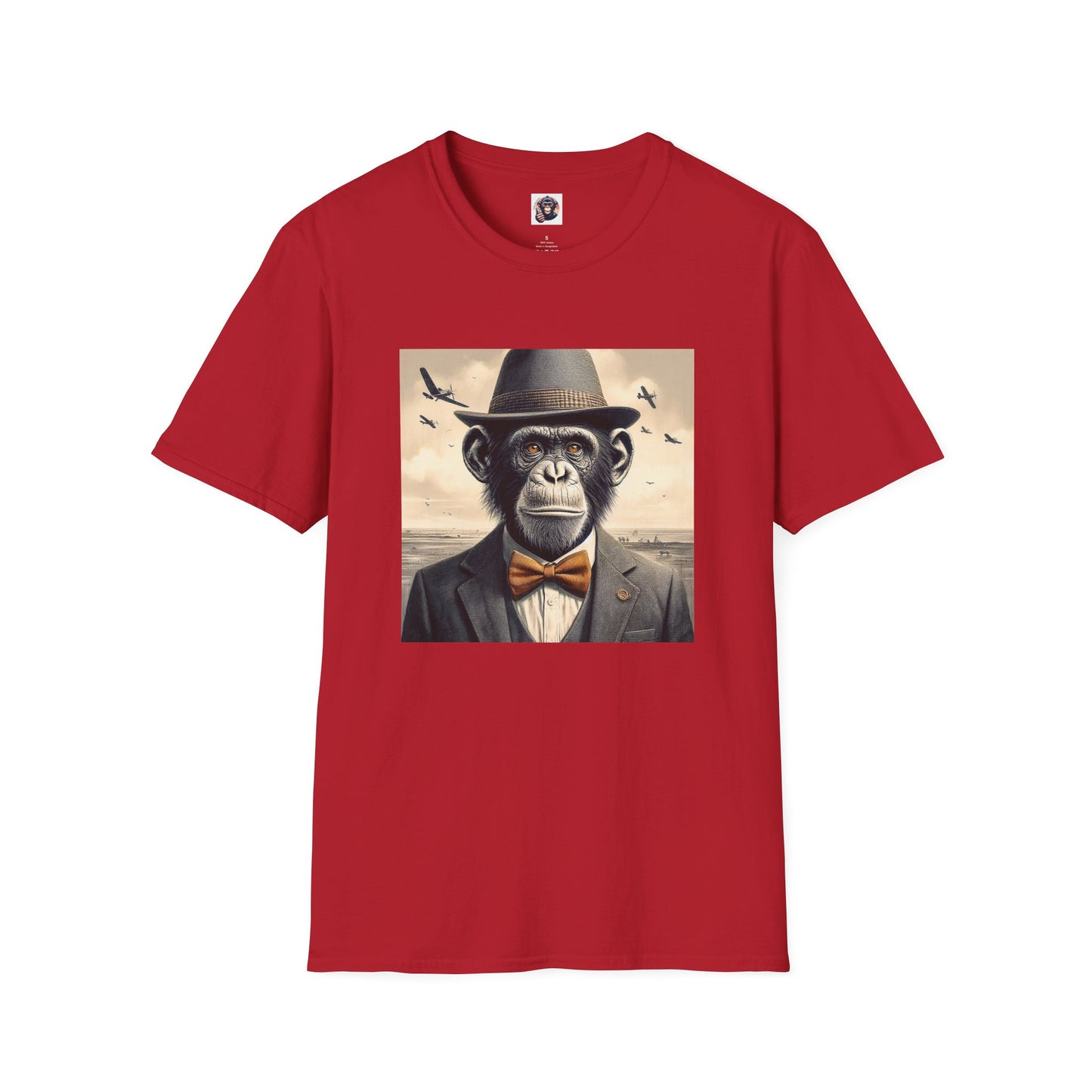 Bonobo hat and bow tie T-Shirt Printify S Cherry Red