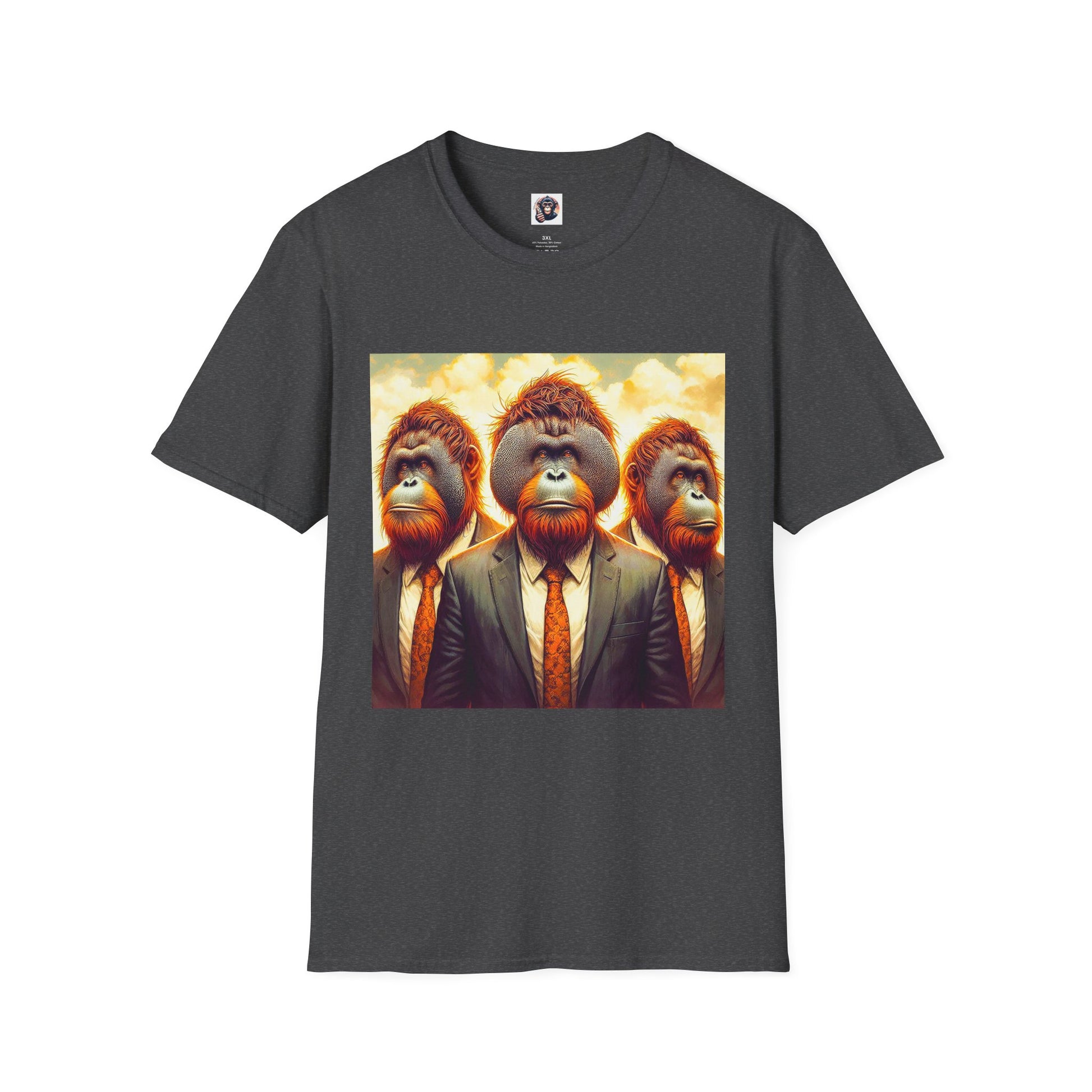 Orangutans business men T-Shirt Printify XS Dark Heather