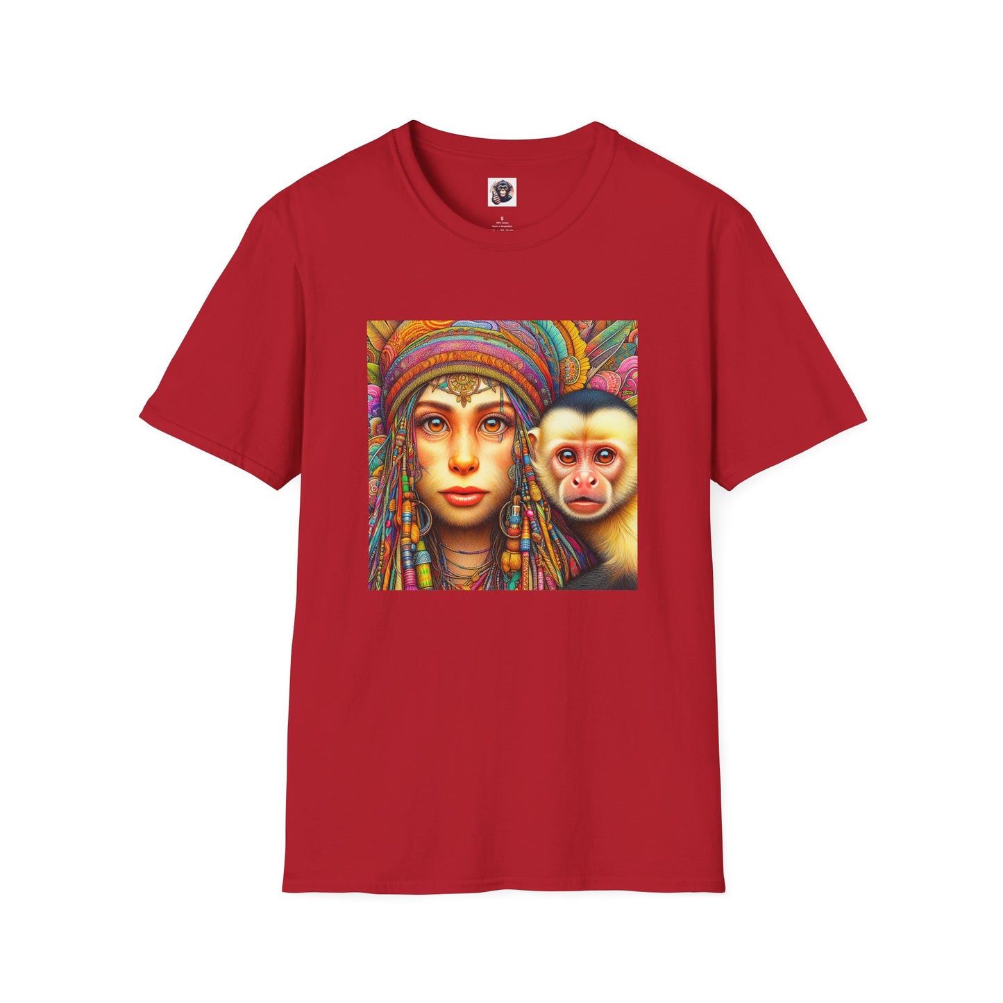 Capuchin Monkey Jamaican girl shirt T-Shirt Printify S Cherry Red