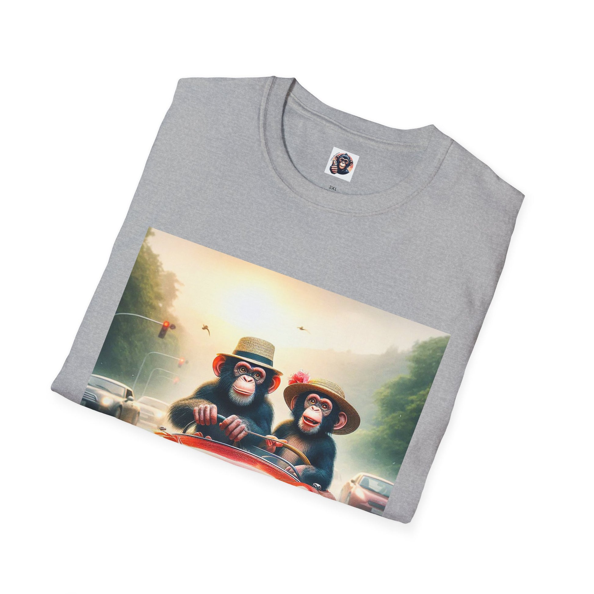 Wacky Chimp red car T-Shirt Printify