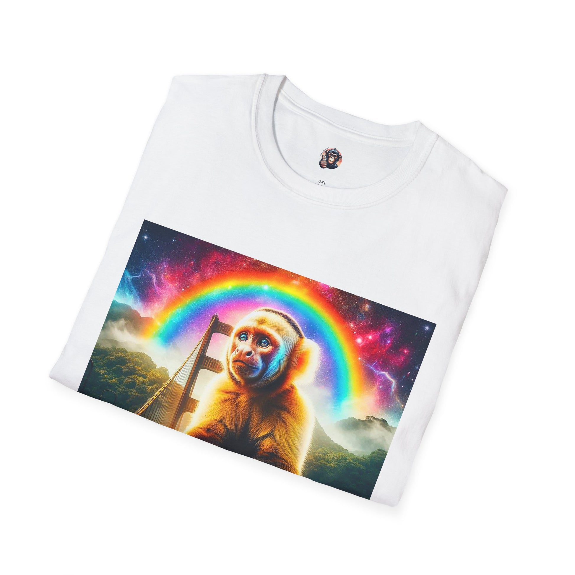 Capuchin Monkey rainbow bridge T-Shirt Printify