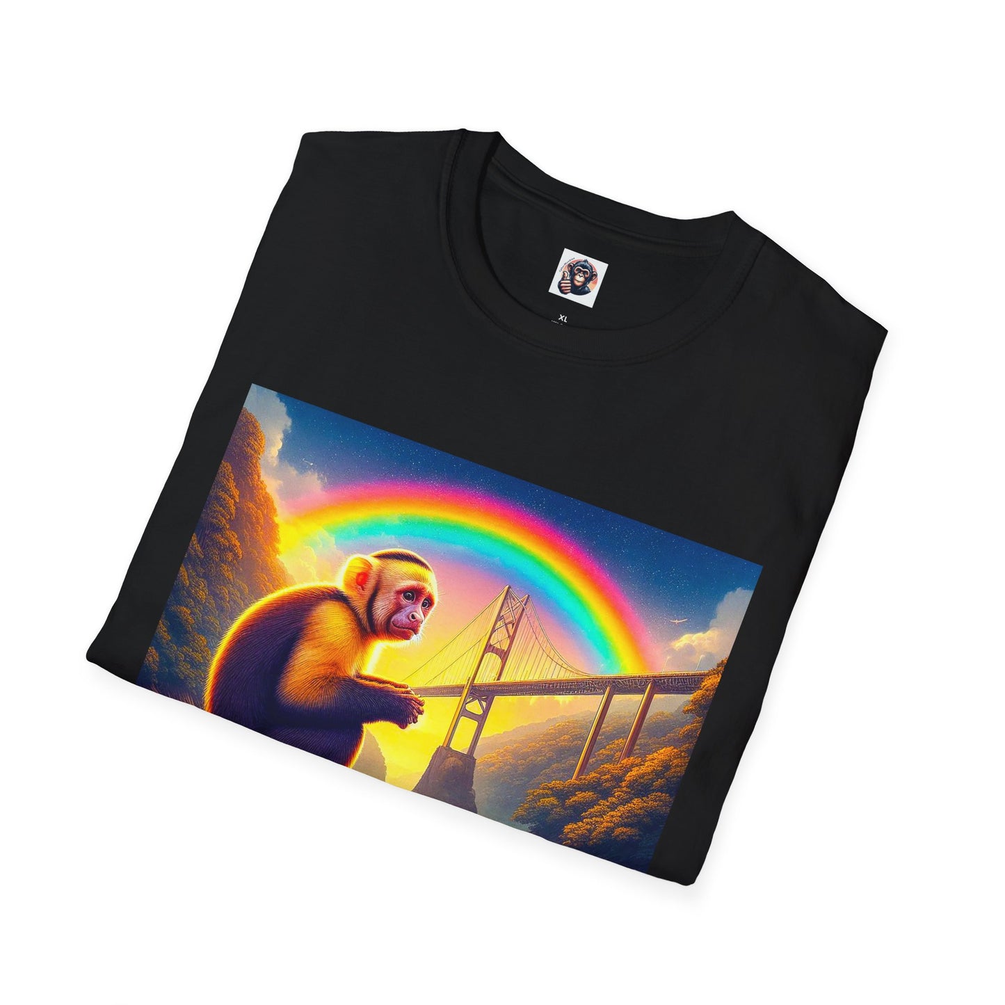 Capuchin Monkey rainbow bridge shirt T-Shirt Printify