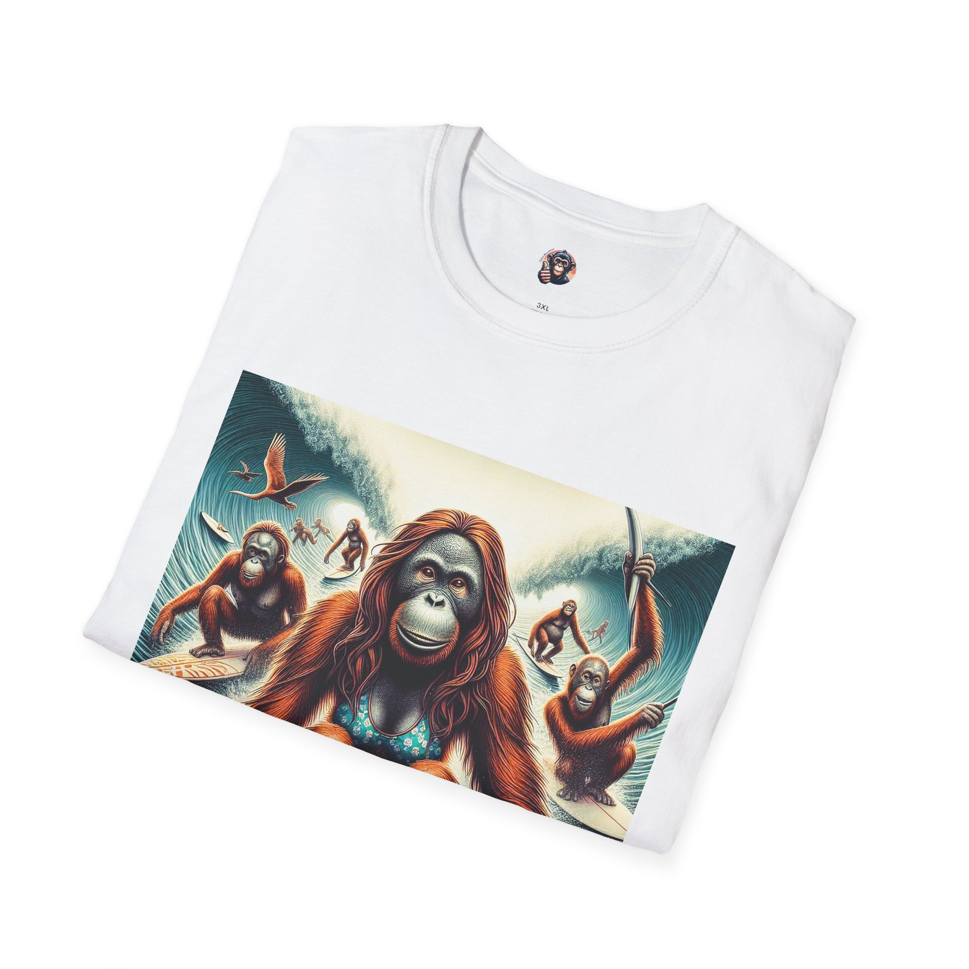 Orangutans surfing queens T-Shirt Printify