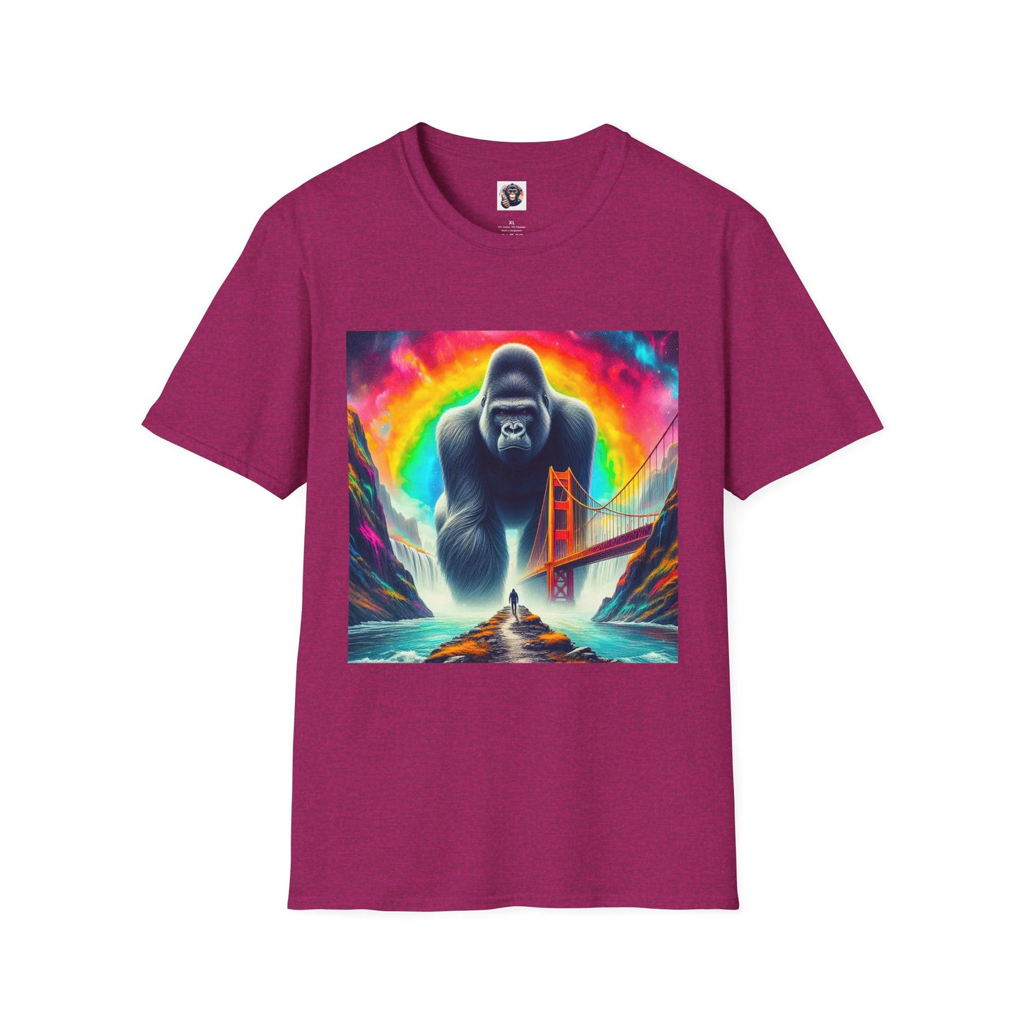 Gorilla attacking city shirt T-Shirt Printify S Antique Heliconia
