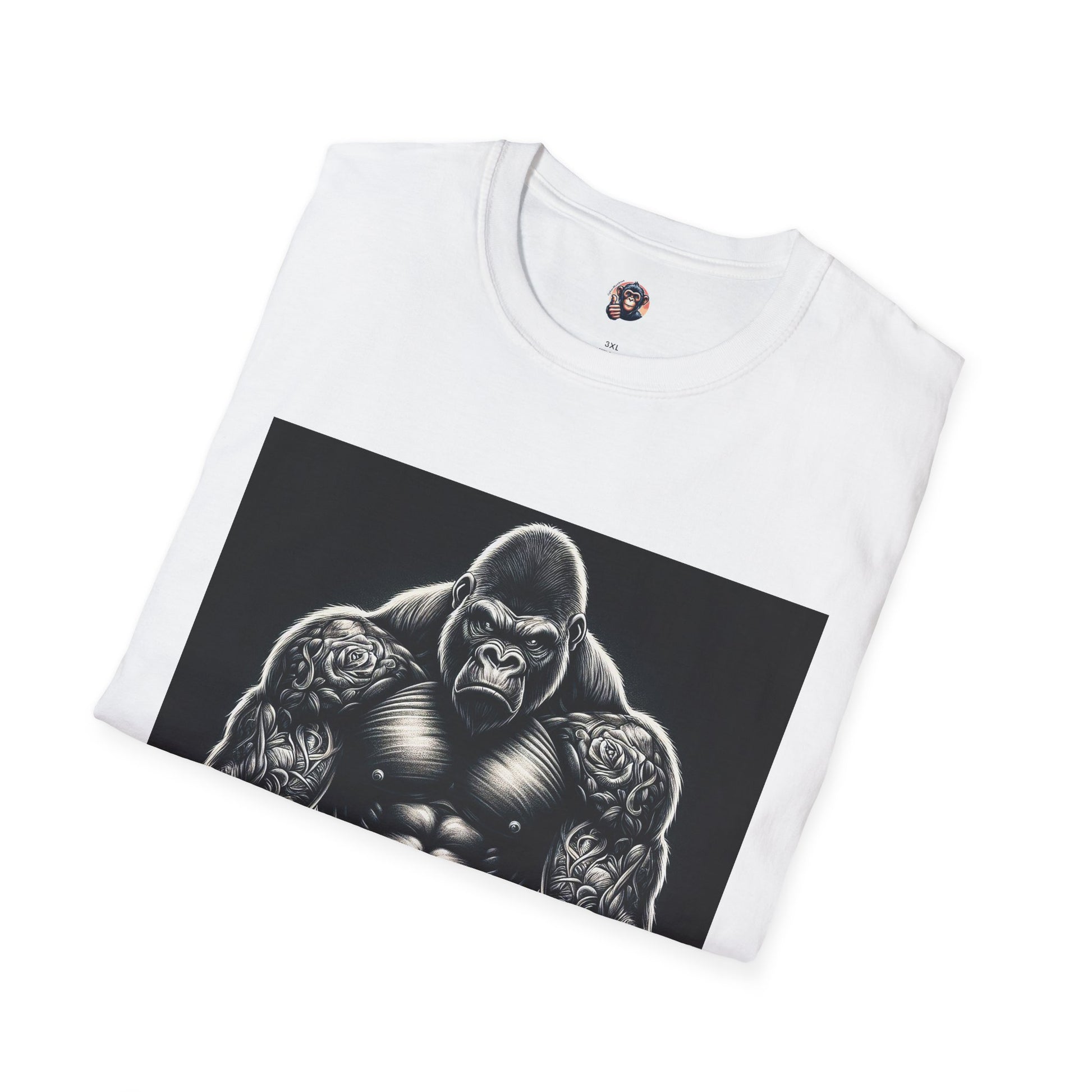 Gorilla muscles man T-Shirt Printify