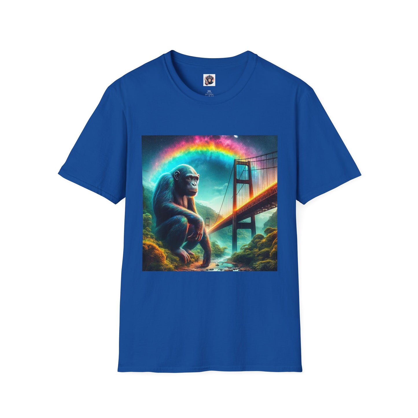 Bonobo rainbow bridge T-Shirt Printify XS Royal