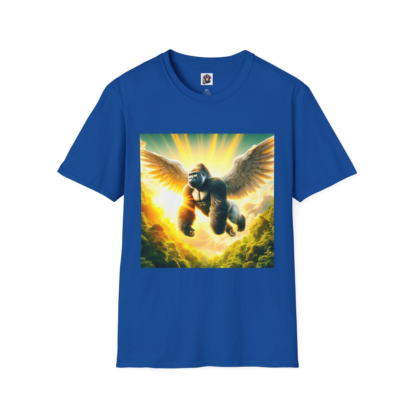 Gorilla flying T-Shirt Printify XS Royal