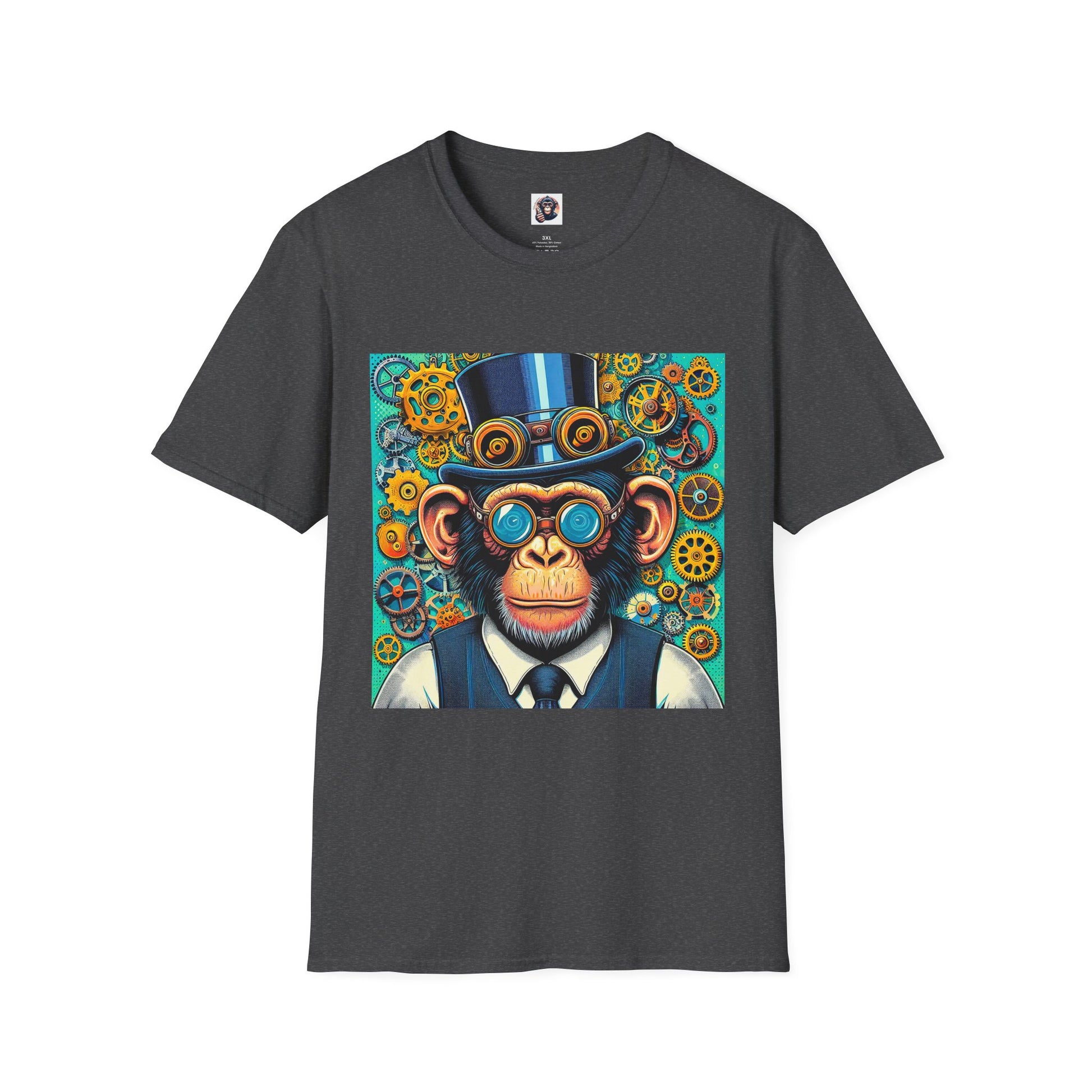 Bonobo steam punk T-Shirt Printify XS Dark Heather