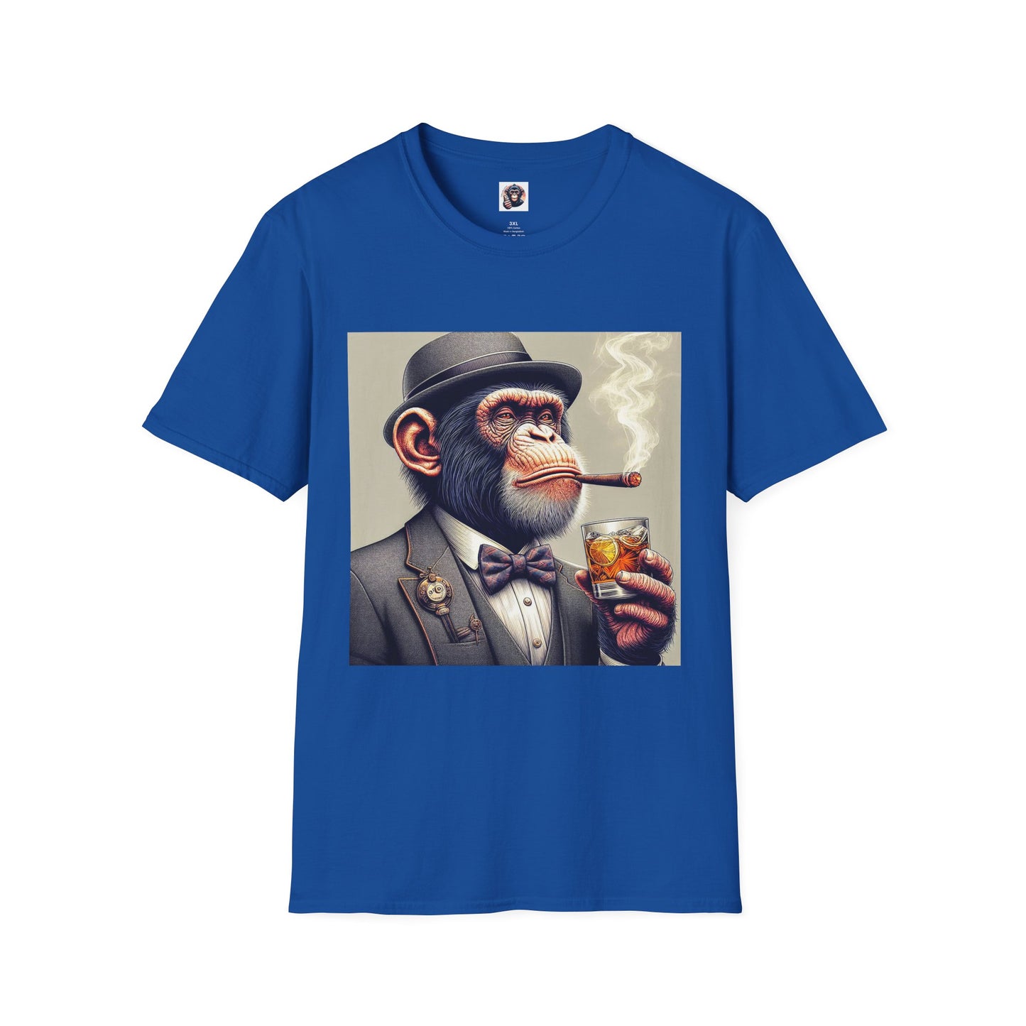 Chimp smoking shirt T-Shirt Printify XS Royal