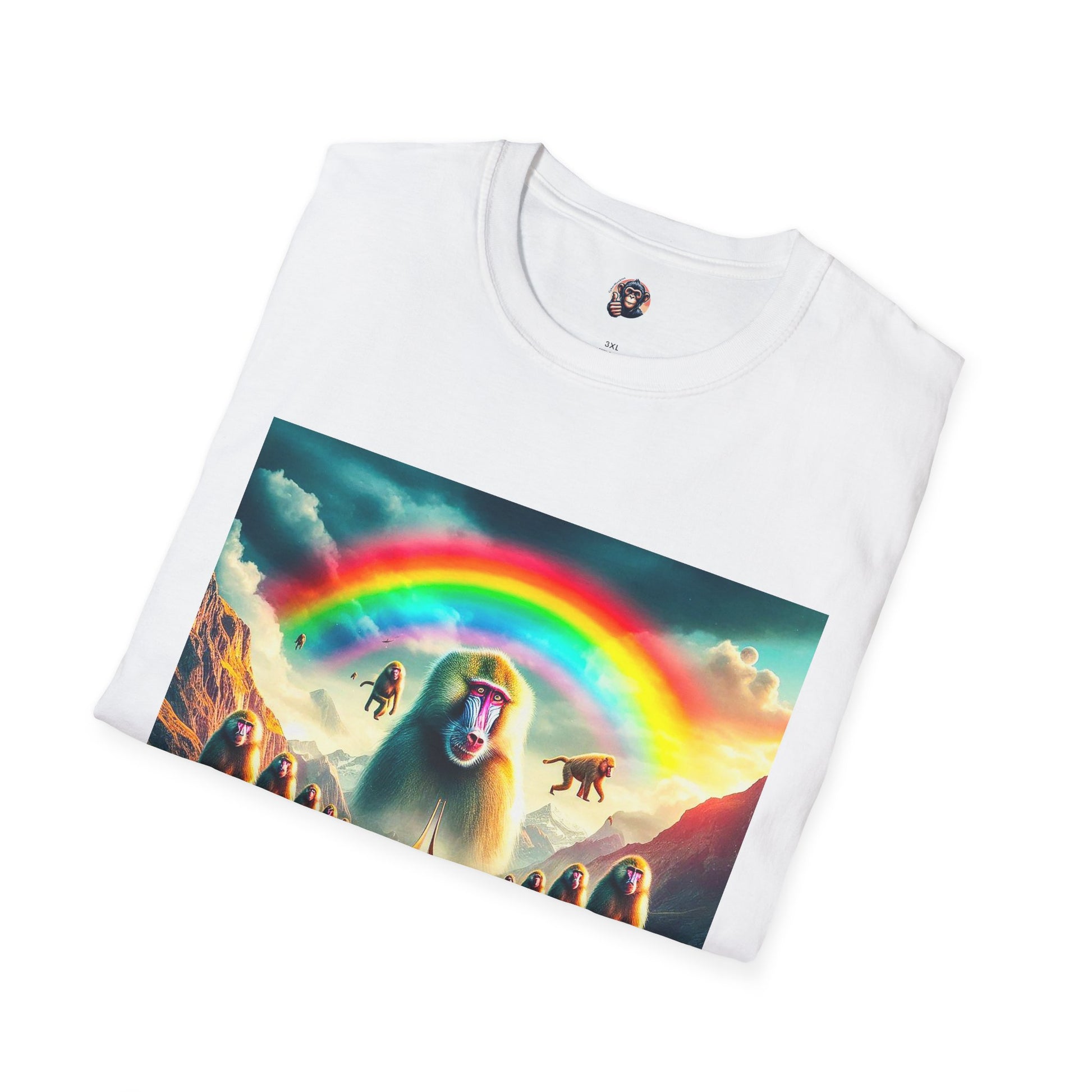 Baboon pretty rainbow T-Shirt Printify