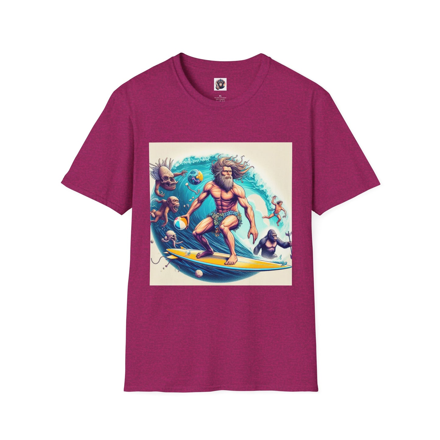 Homo Sapiens surfer T-Shirt Printify S Antique Heliconia