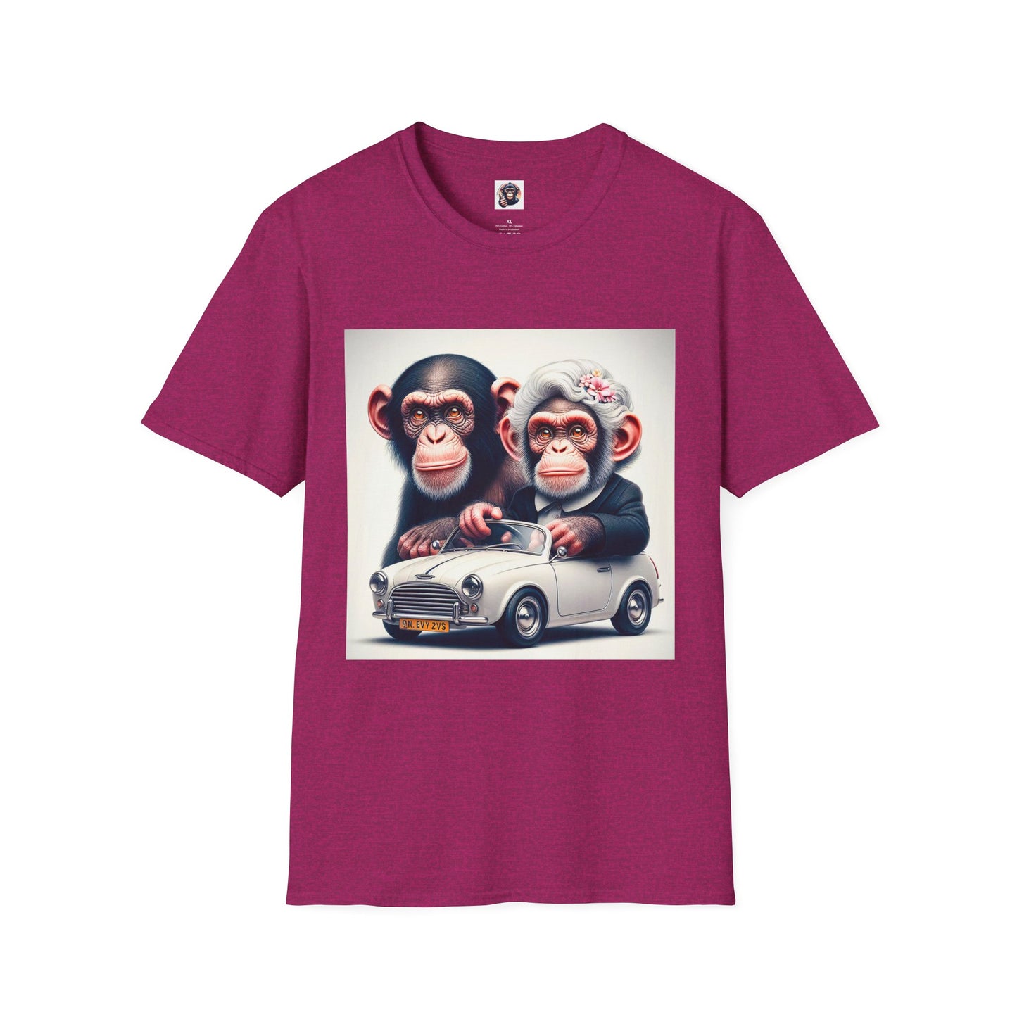Wacky Chimp baby driver T-Shirt Printify S Antique Heliconia