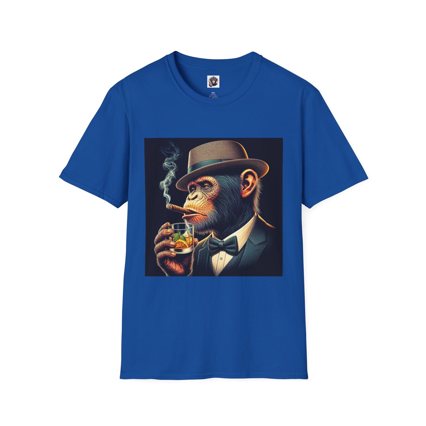 Bonobo cigars and whiskey T-Shirt Printify XS Royal