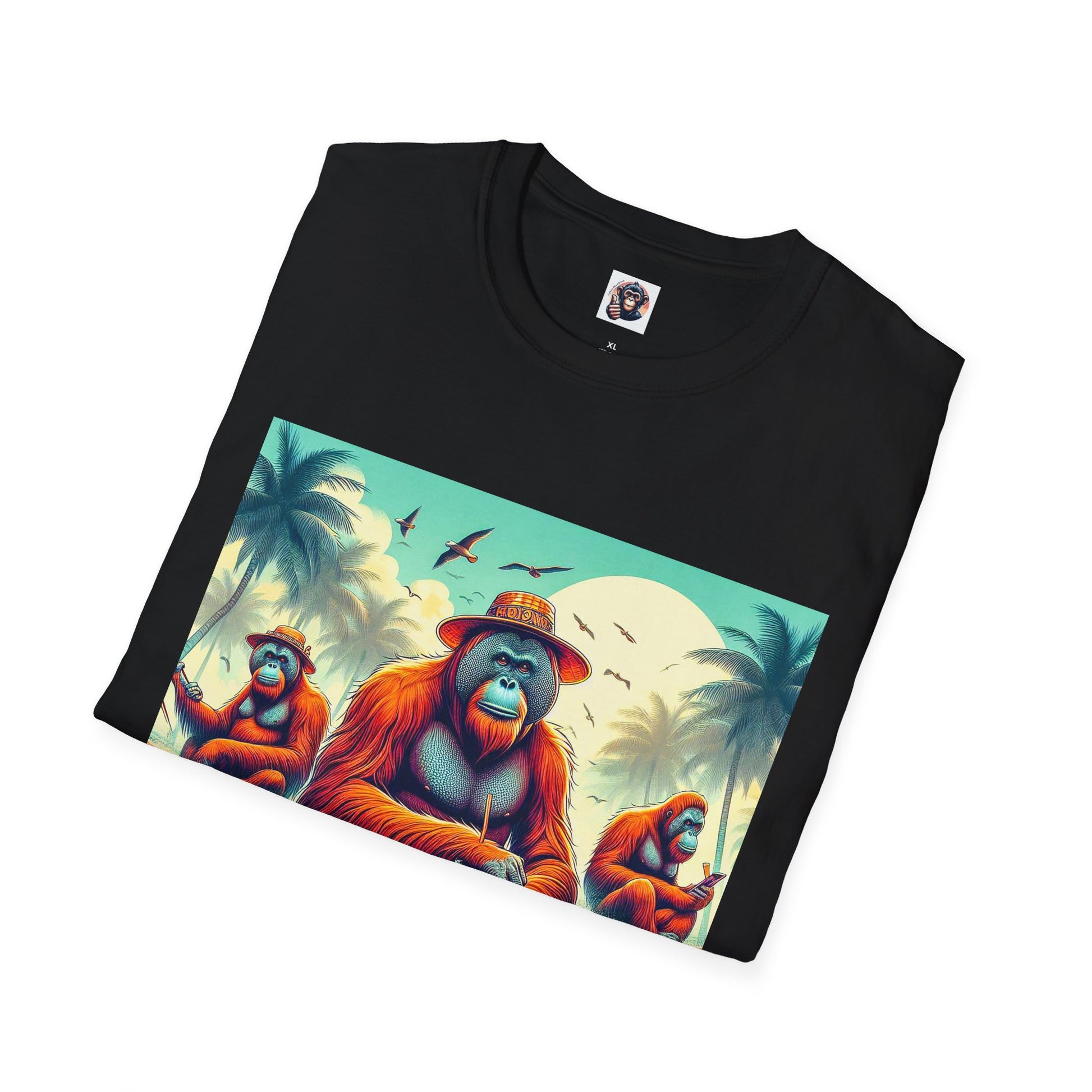 Orangutans surfing friends T-Shirt Printify