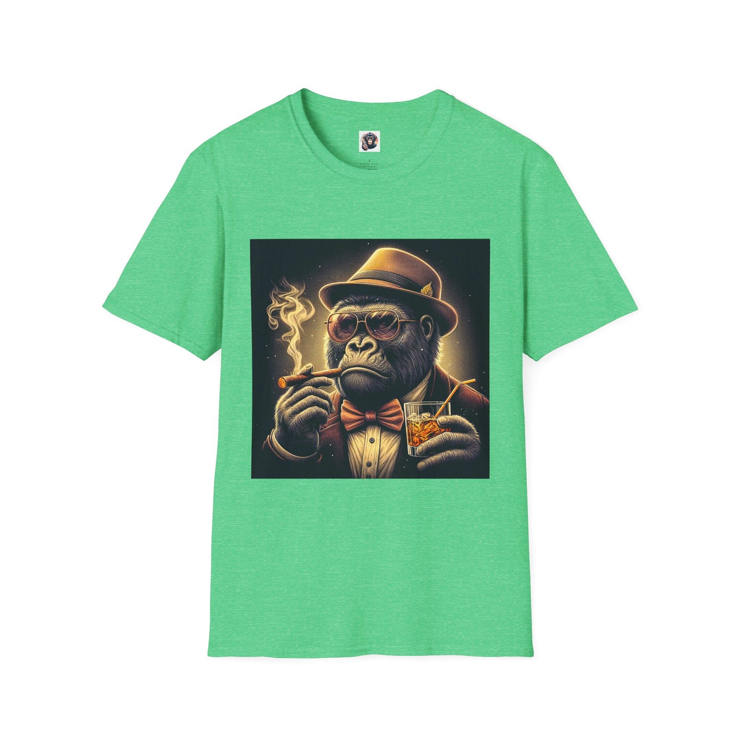 Gorilla cigars T-Shirt Printify S Heather Irish Green