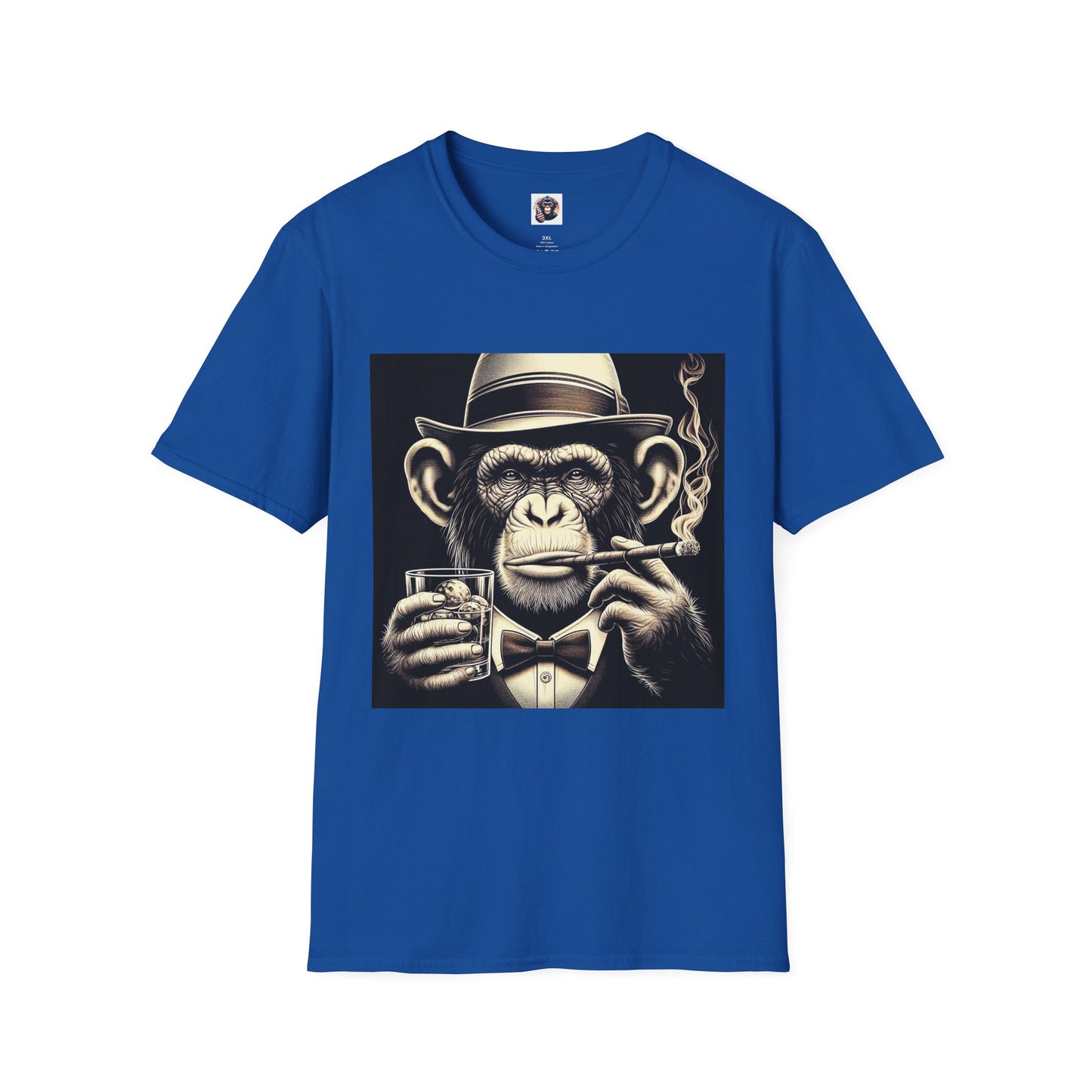 Chimp drink and smoke T-Shirt Printify XS Royal