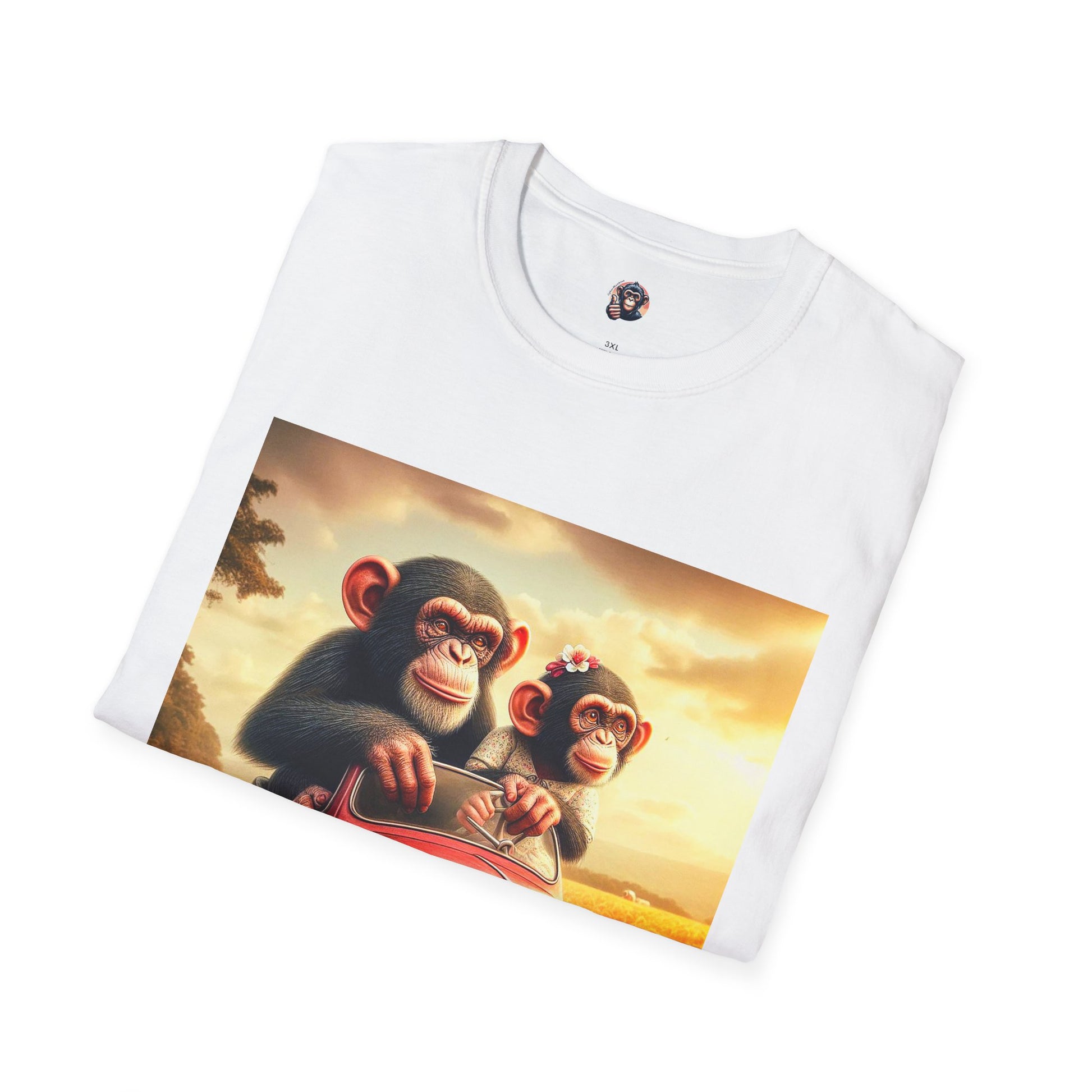 Wacky Chimp tiny car T-Shirt Printify