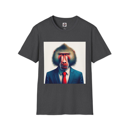 Baboon business man T-Shirt Printify XS Dark Heather