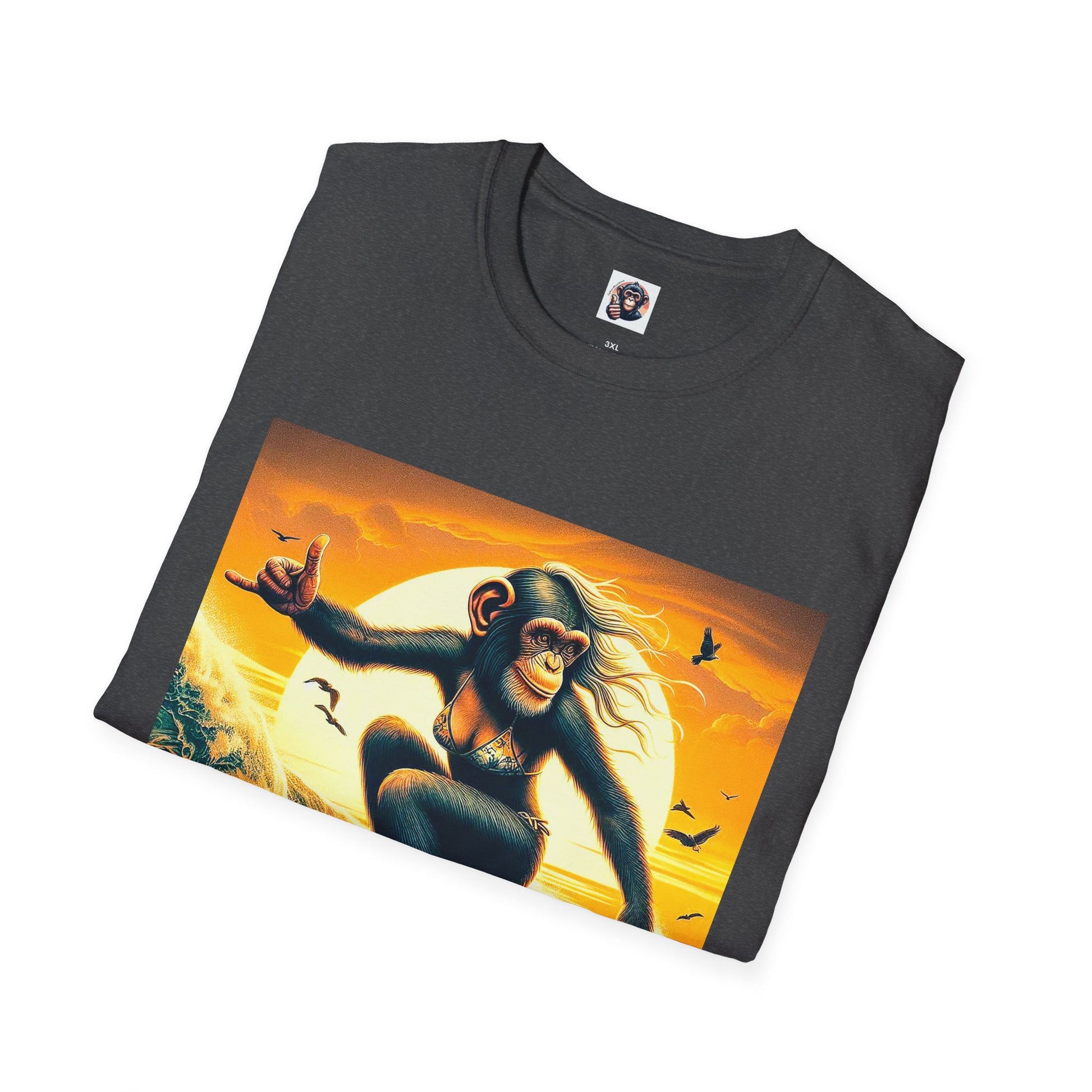 Chimp surfing queen T-Shirt Printify