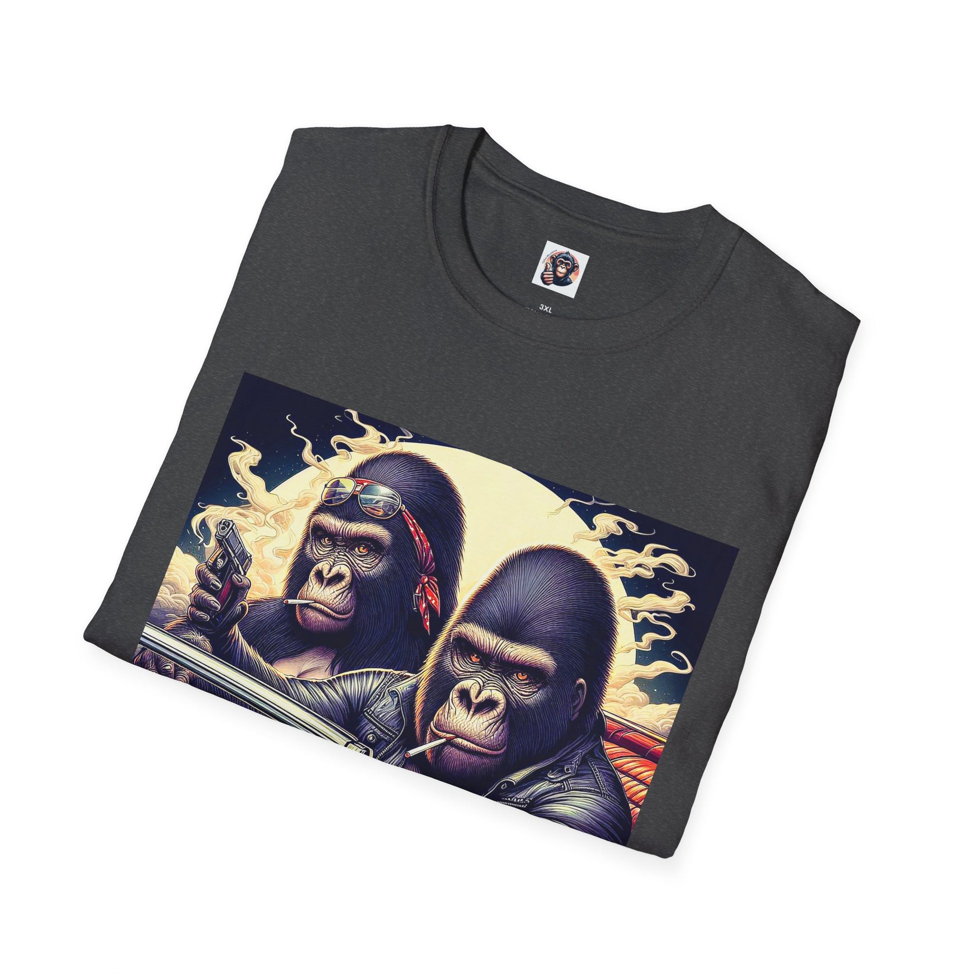Wacky Gorilla red car T-Shirt Printify