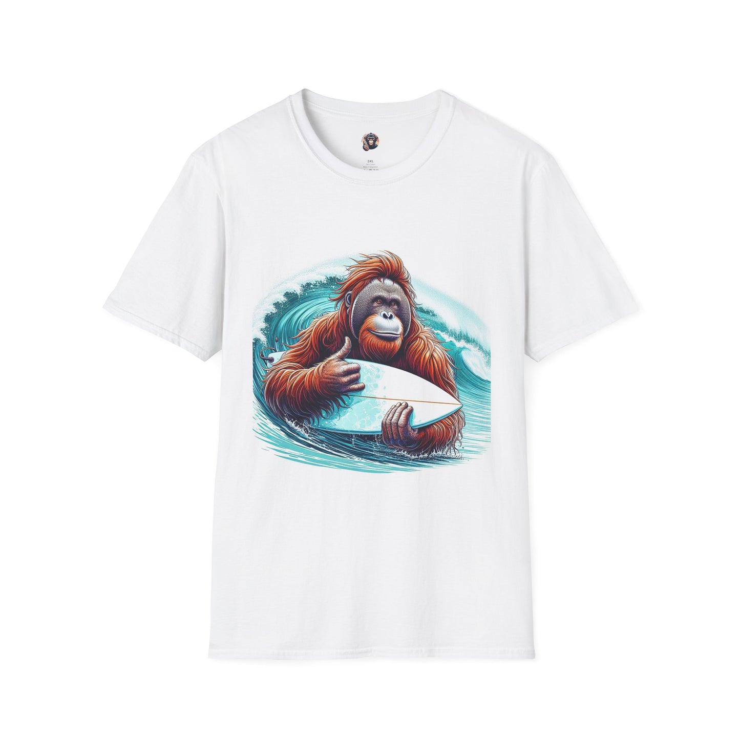 Orangutans surfer T-Shirt Printify S White