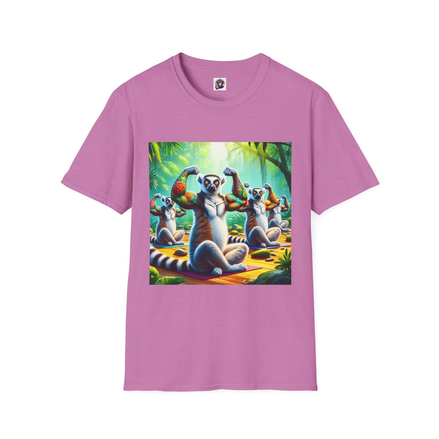 Lemurs yoga T-Shirt Printify S Heather Radiant Orchid