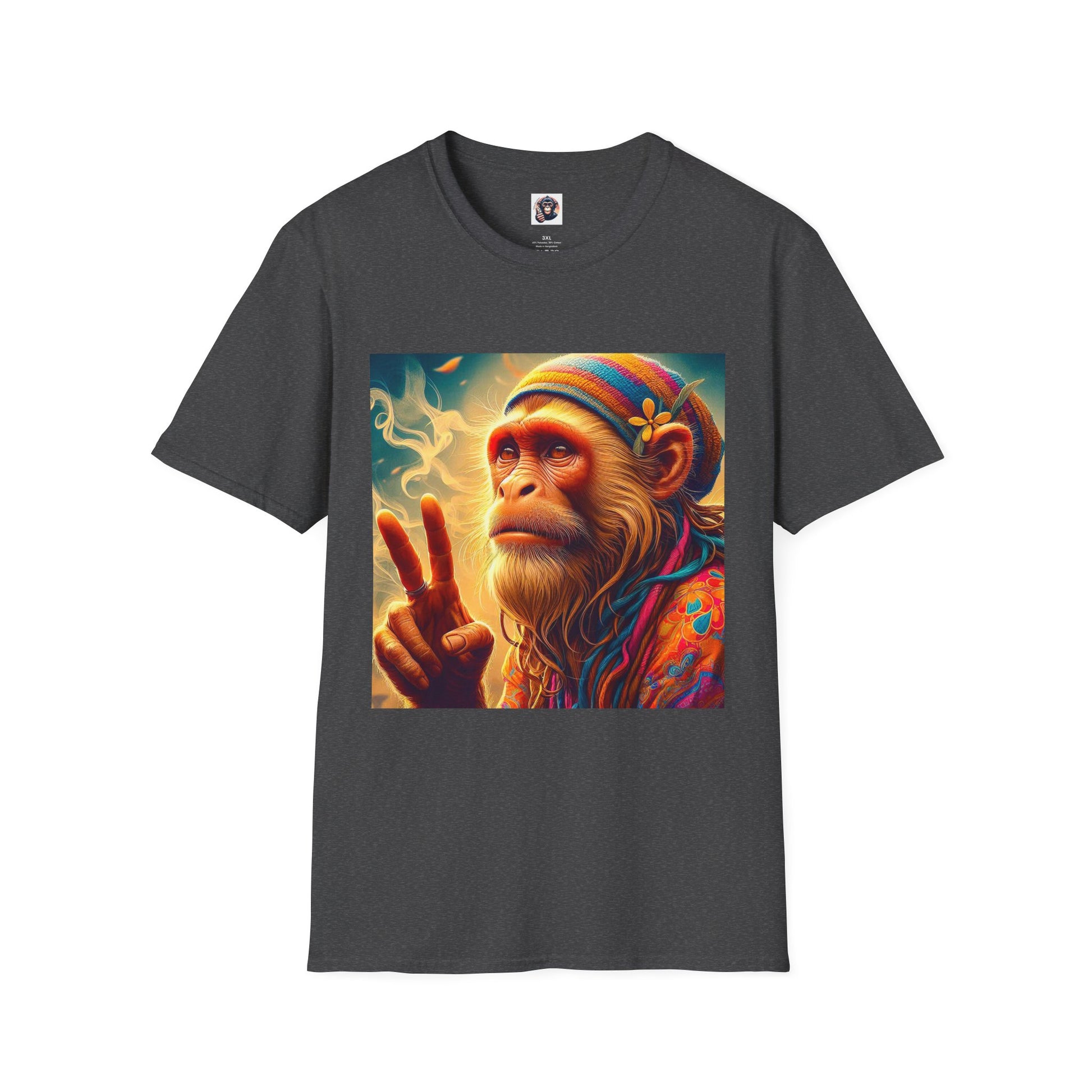 Capuchin Monkey wise man shirt T-Shirt Printify XS Dark Heather