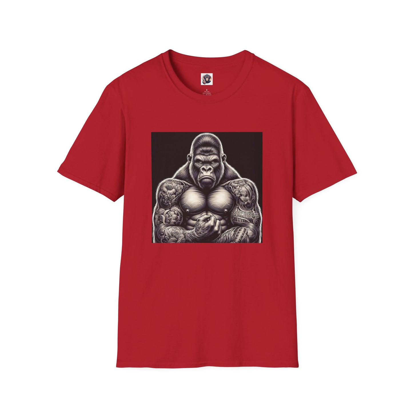 Gorilla muscles T-Shirt Printify S Cherry Red