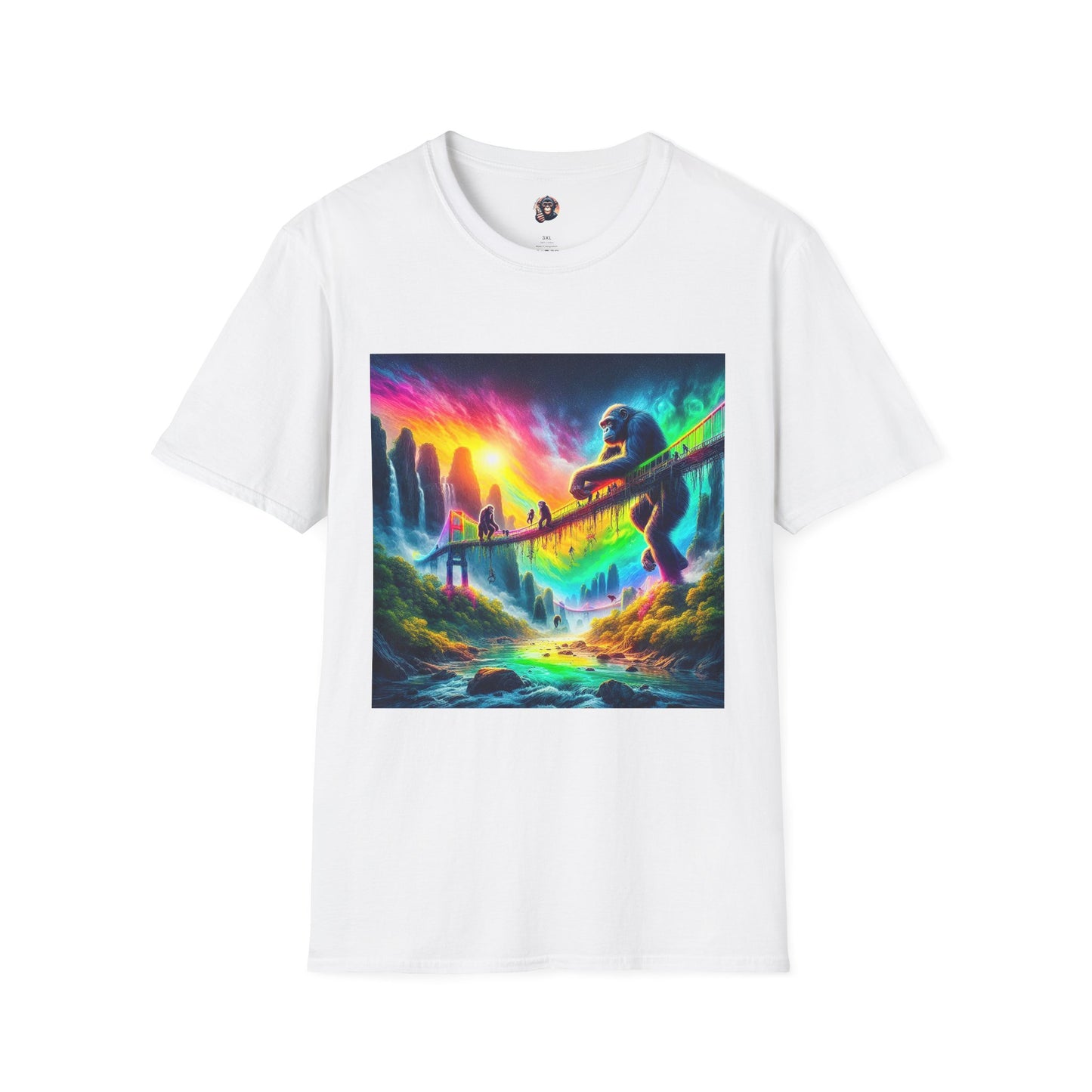 Bonobo rainbow bridge T-Shirt Printify S White