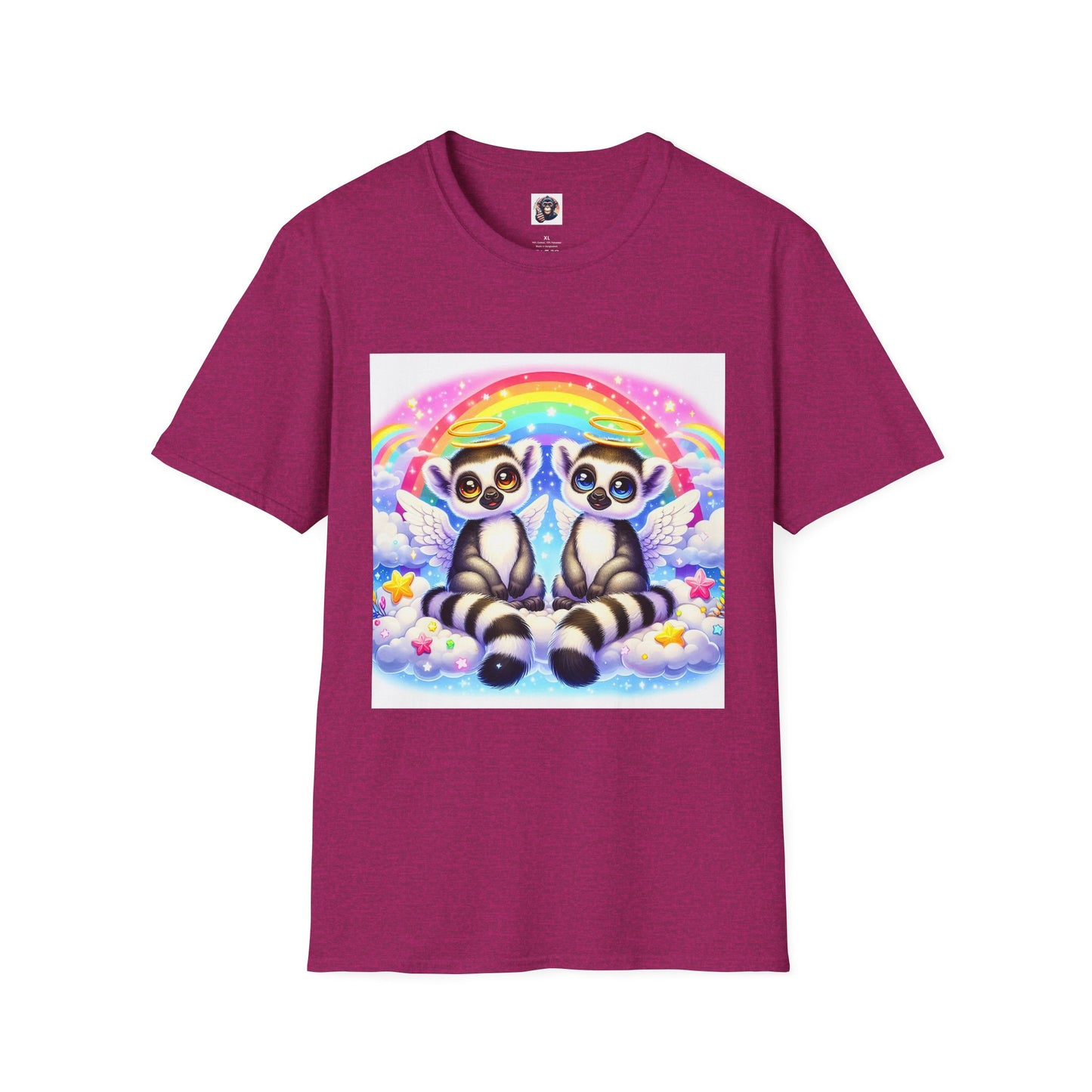 Lemurs rainbow T-Shirt Printify S Antique Heliconia