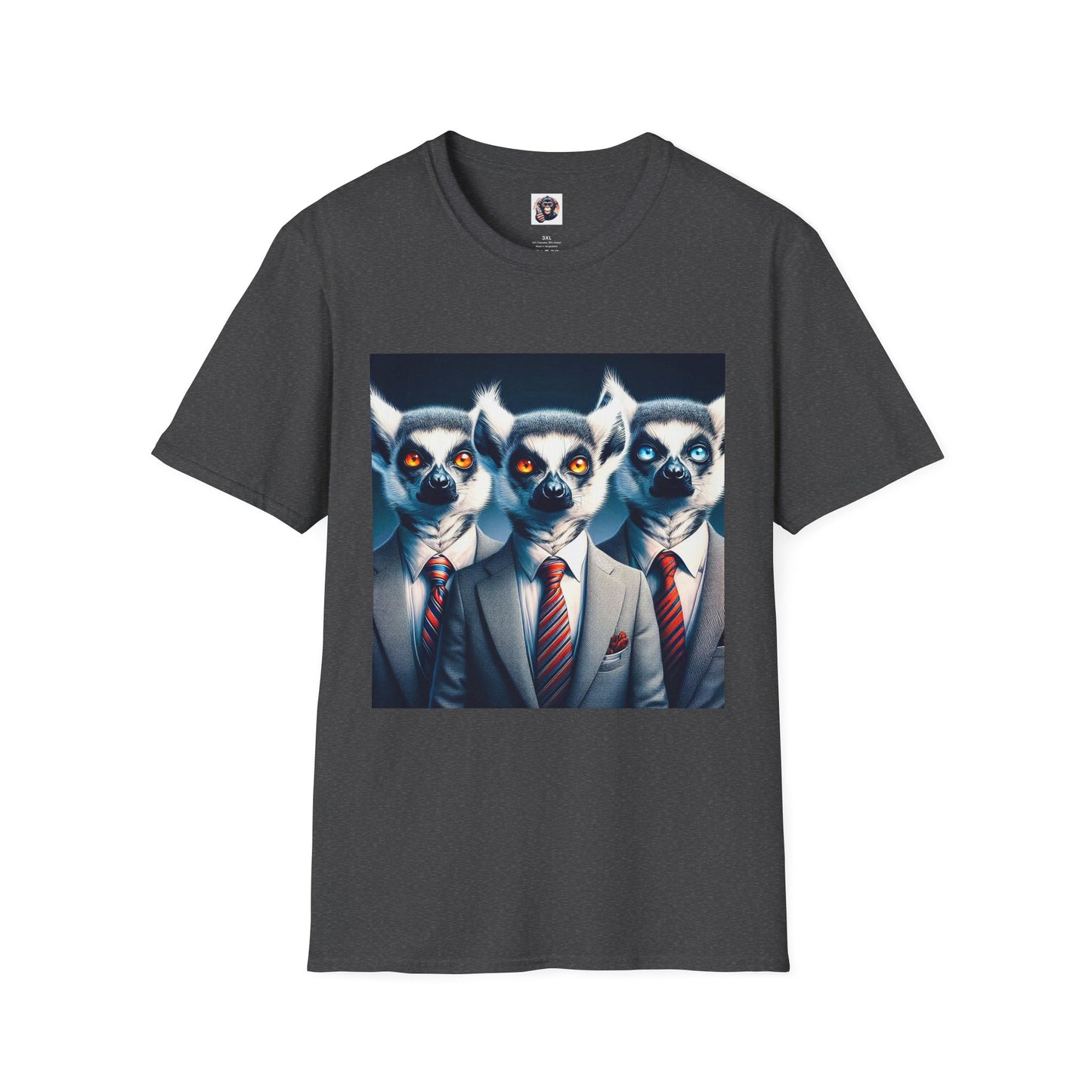 Lemurs business man T-Shirt Printify XS Dark Heather