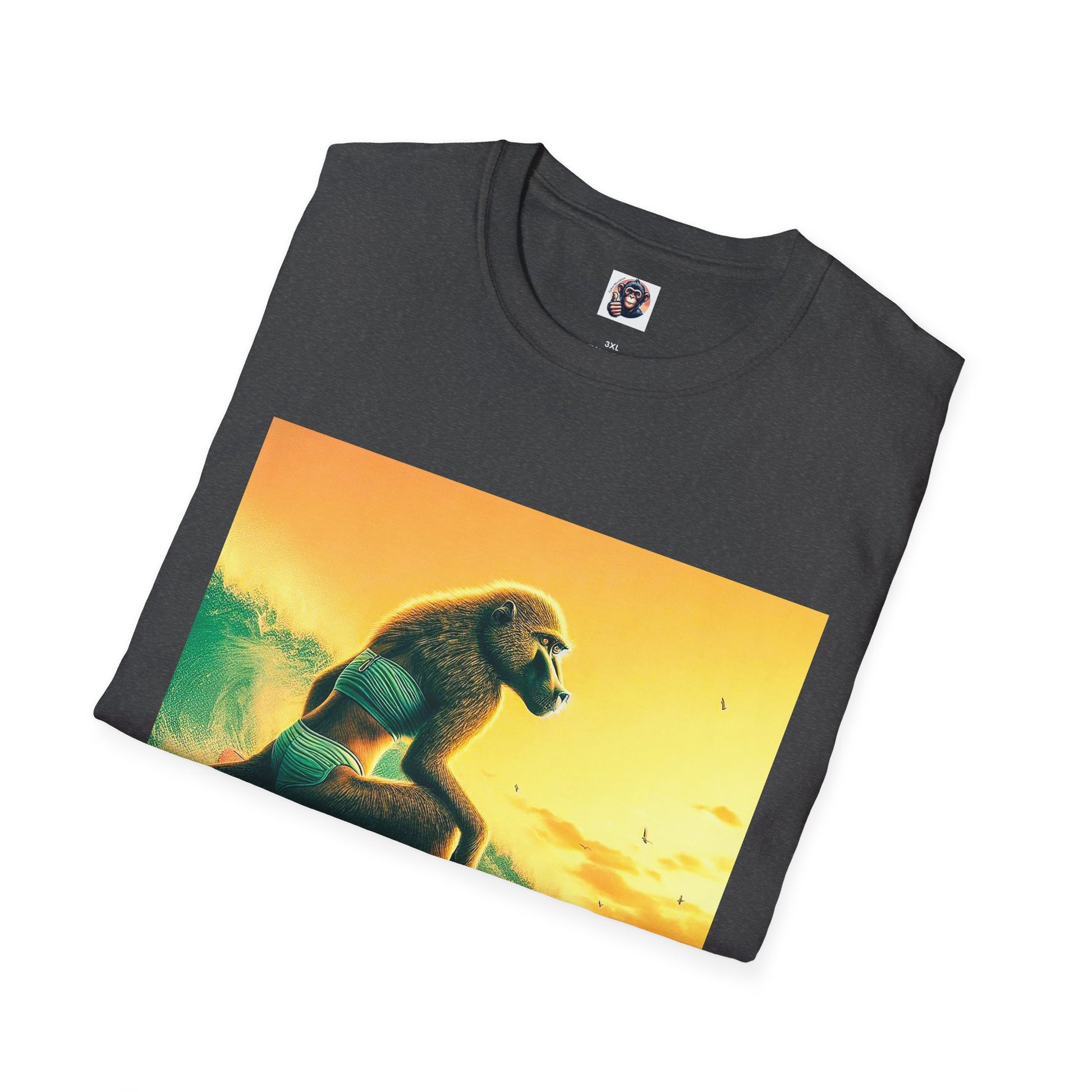 Baboon surfing T-Shirt Printify
