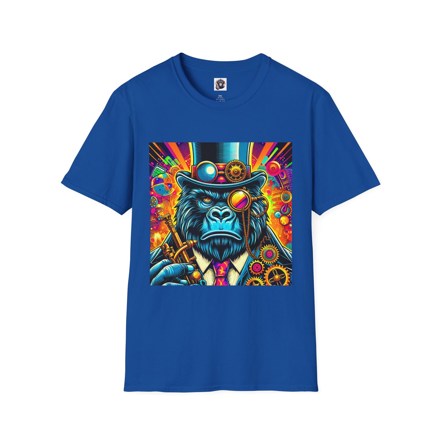 Gorilla steam punk T-Shirt Printify XS Royal