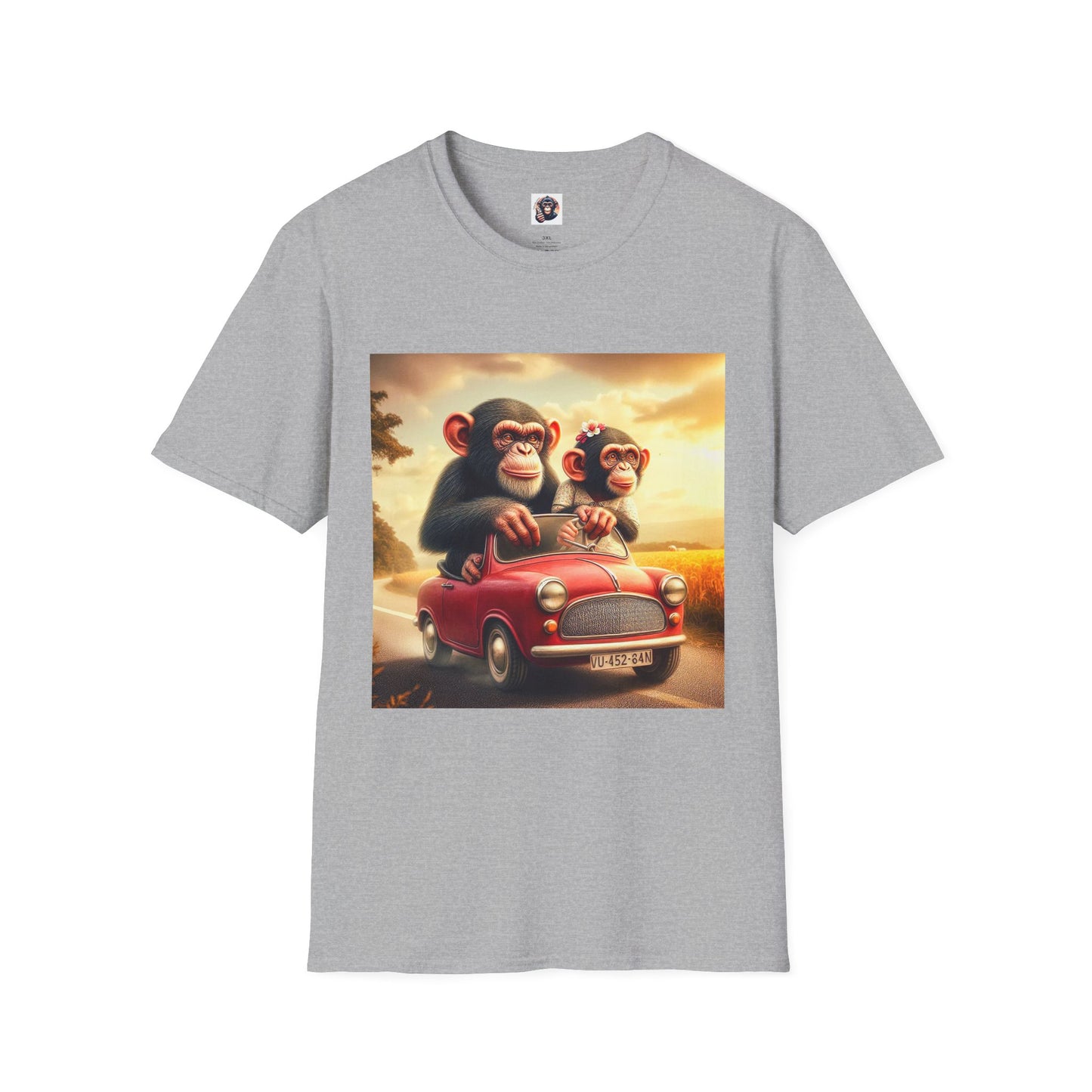 Wacky Chimp tiny car T-Shirt Printify XS Sport Grey