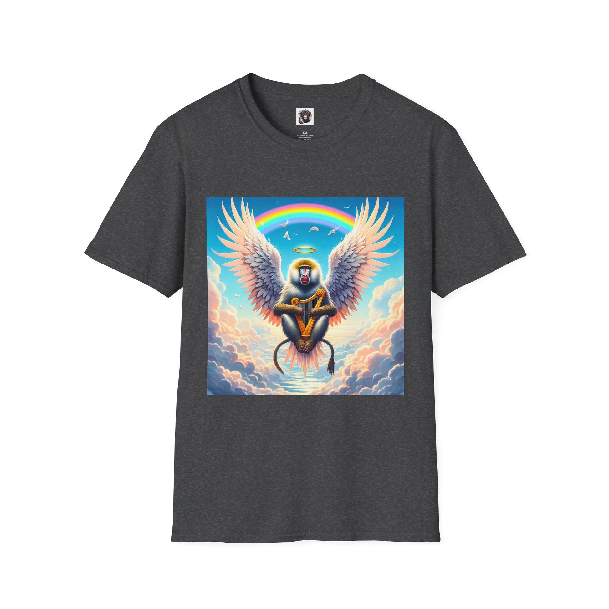 Baboon Angel wings T-Shirt Printify XS Dark Heather