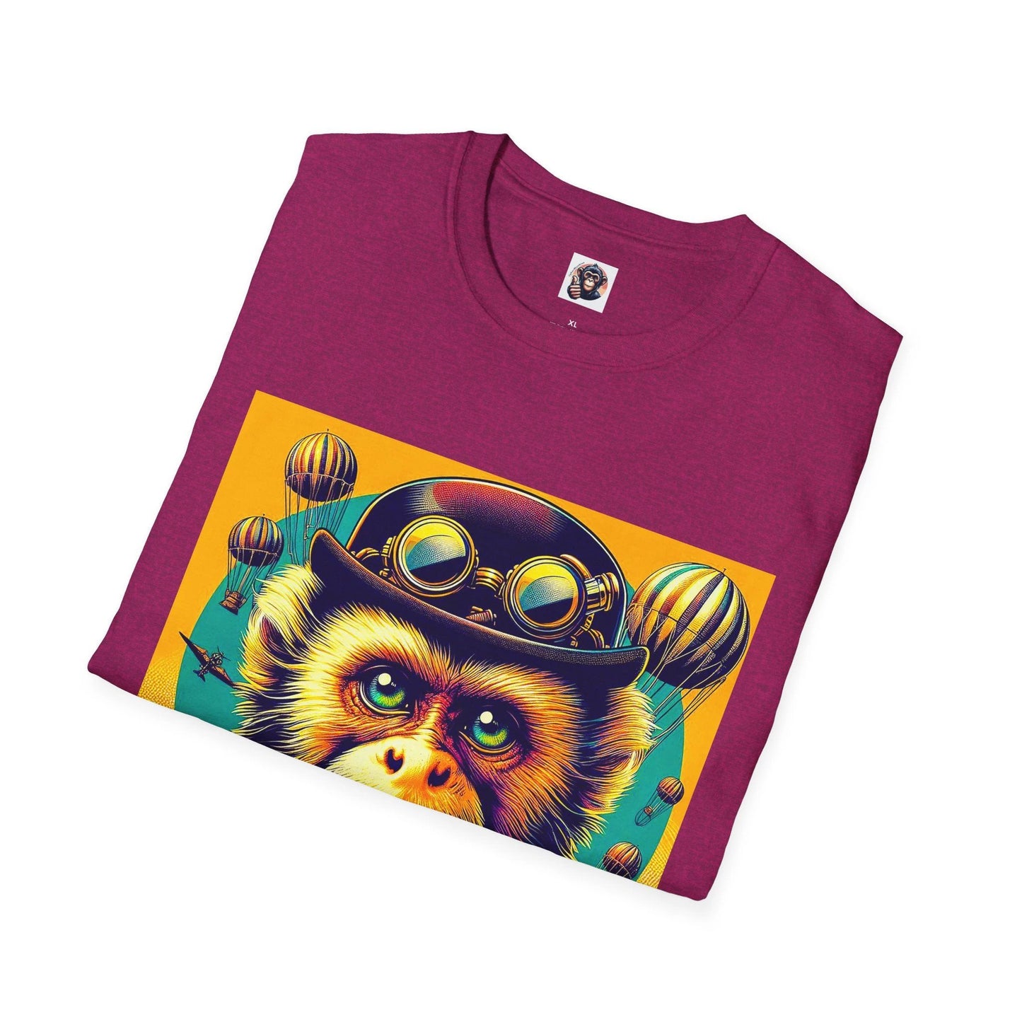 Capuchin Monkey Steampunk Graphic T Shirt Mens Womens Casual Tee Perfect Gift For Animal Lovers by Printify