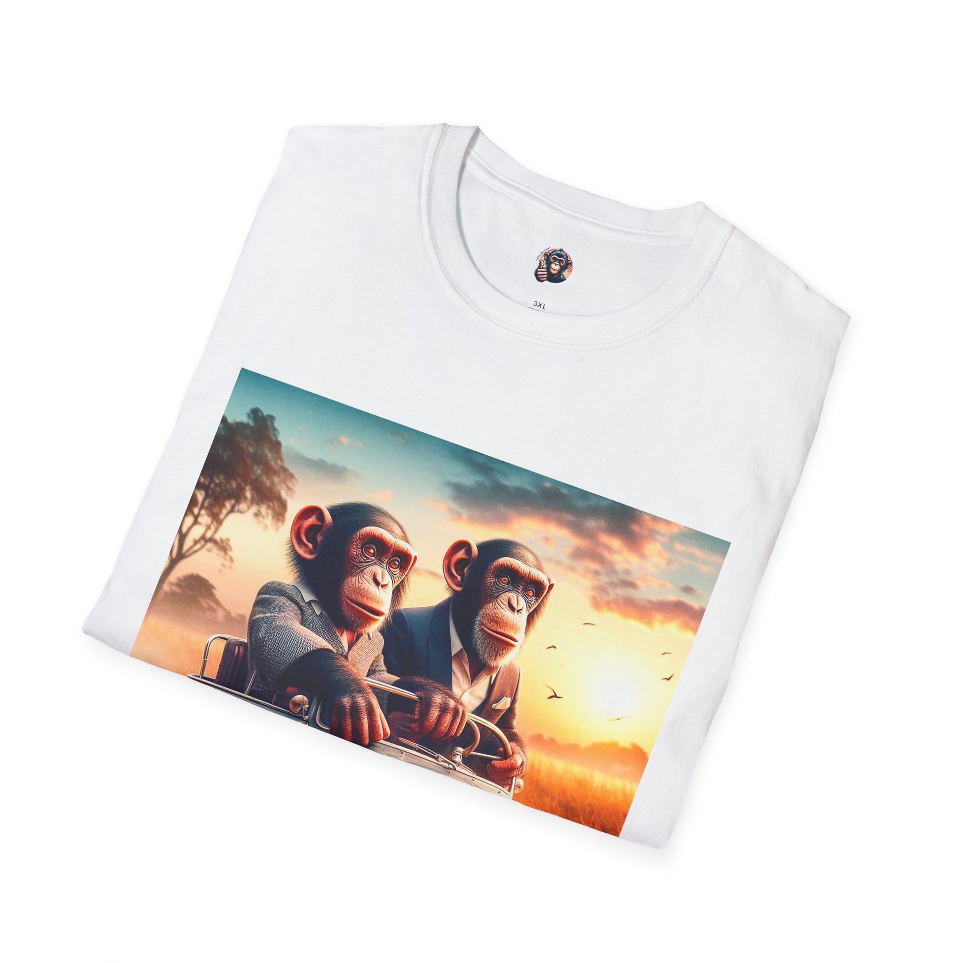 Wacky Bonobo blue car T-Shirt Printify