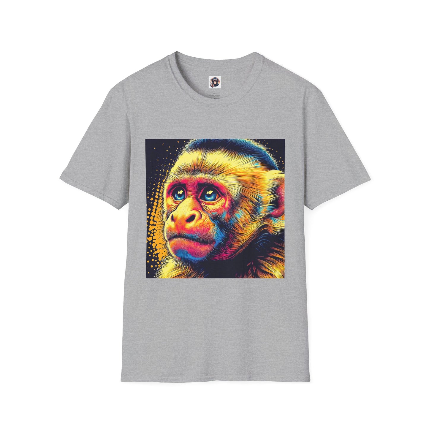 Capuchin Monkey colorful beauty shirt T-Shirt Printify XS Sport Grey
